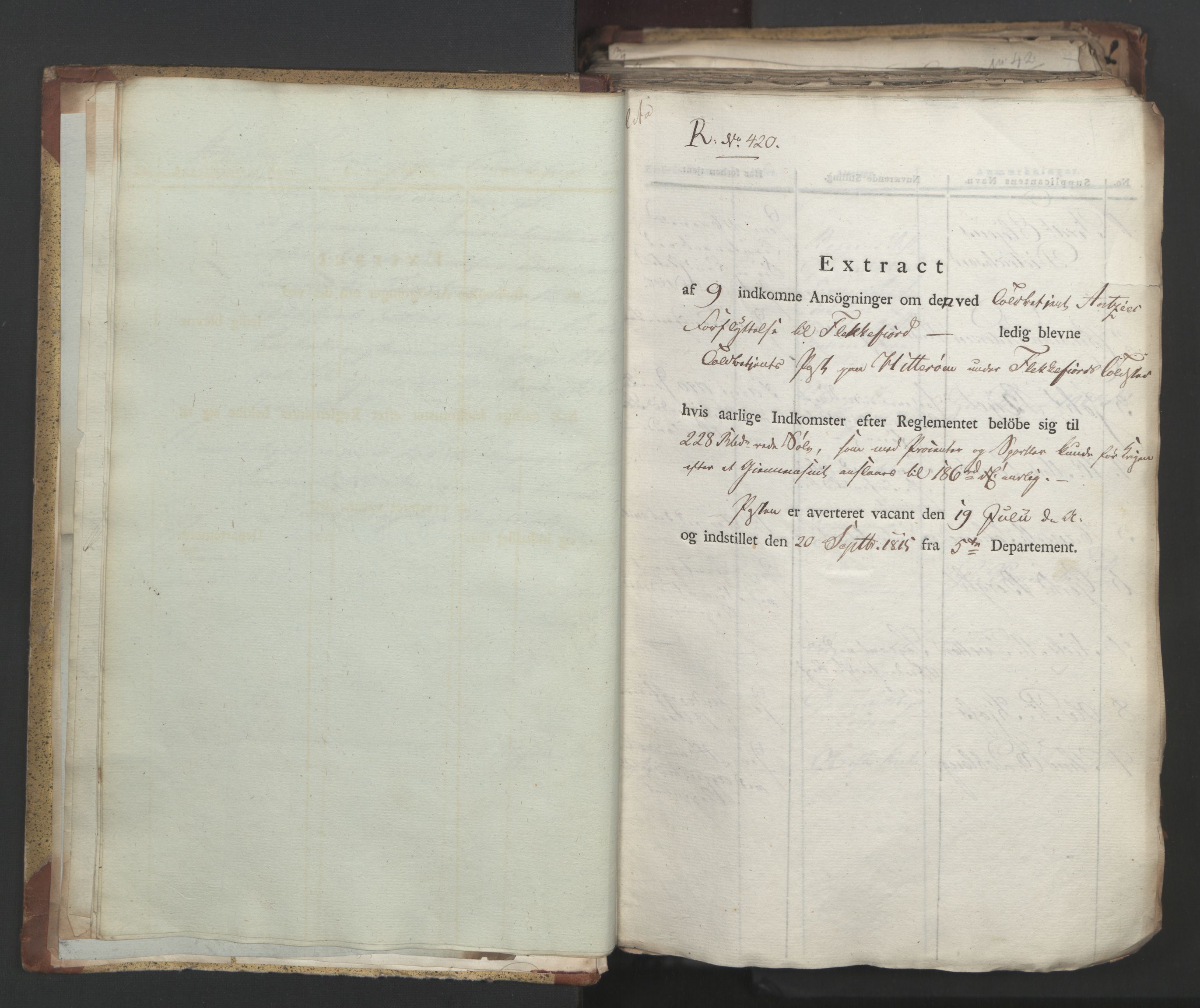 Statsrådsavdelingen i Stockholm, AV/RA-S-1003/D/Da/L0004: Regjeringsinnstillinger nr. 788-999, 1815, p. 12