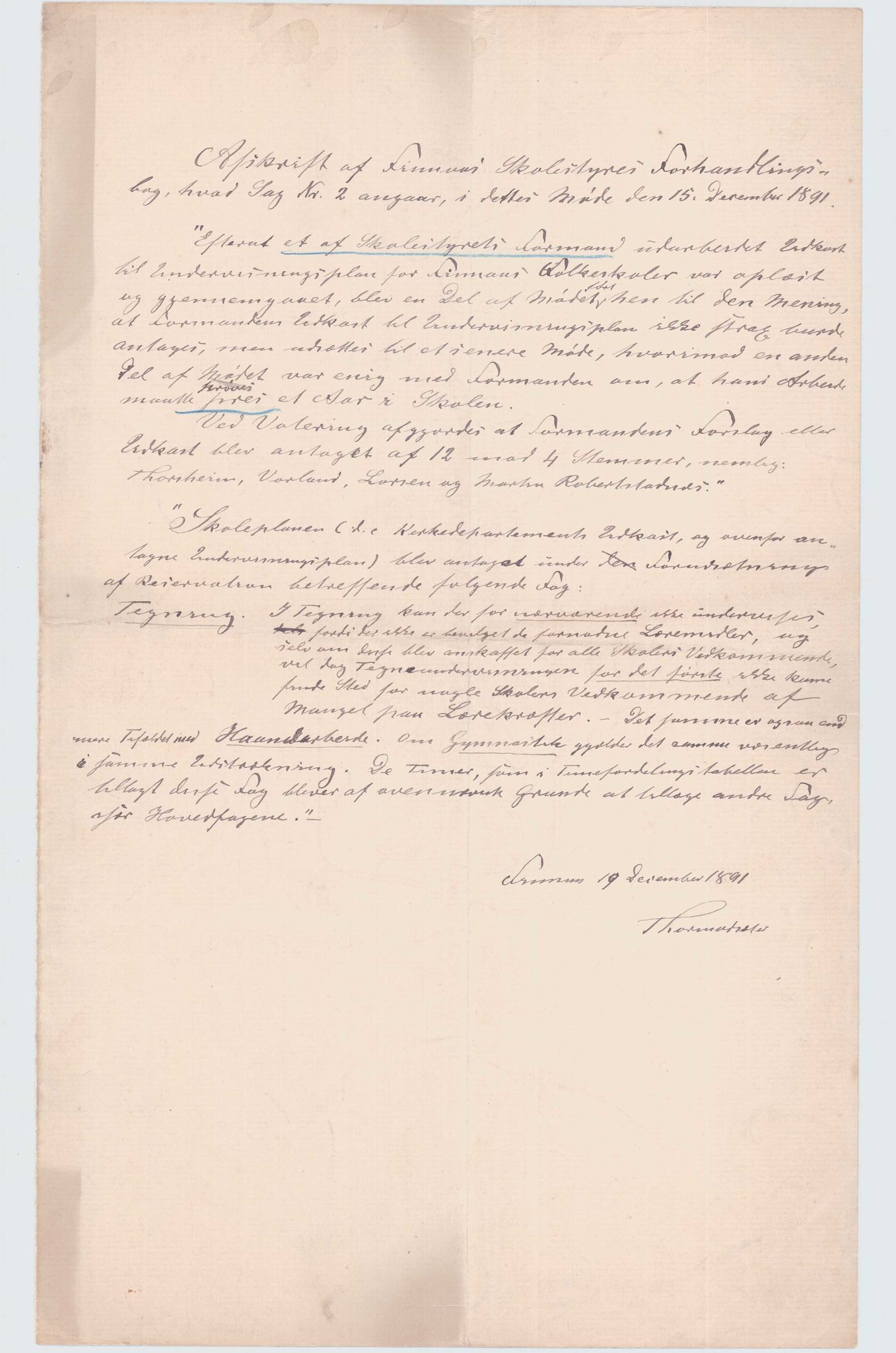 Finnaas kommune. Skulestyret, IKAH/1218a-211/D/Da/L0001/0002: Kronologisk ordna korrespondanse / Kronologisk ordna korrespondanse , 1890-1892, p. 88