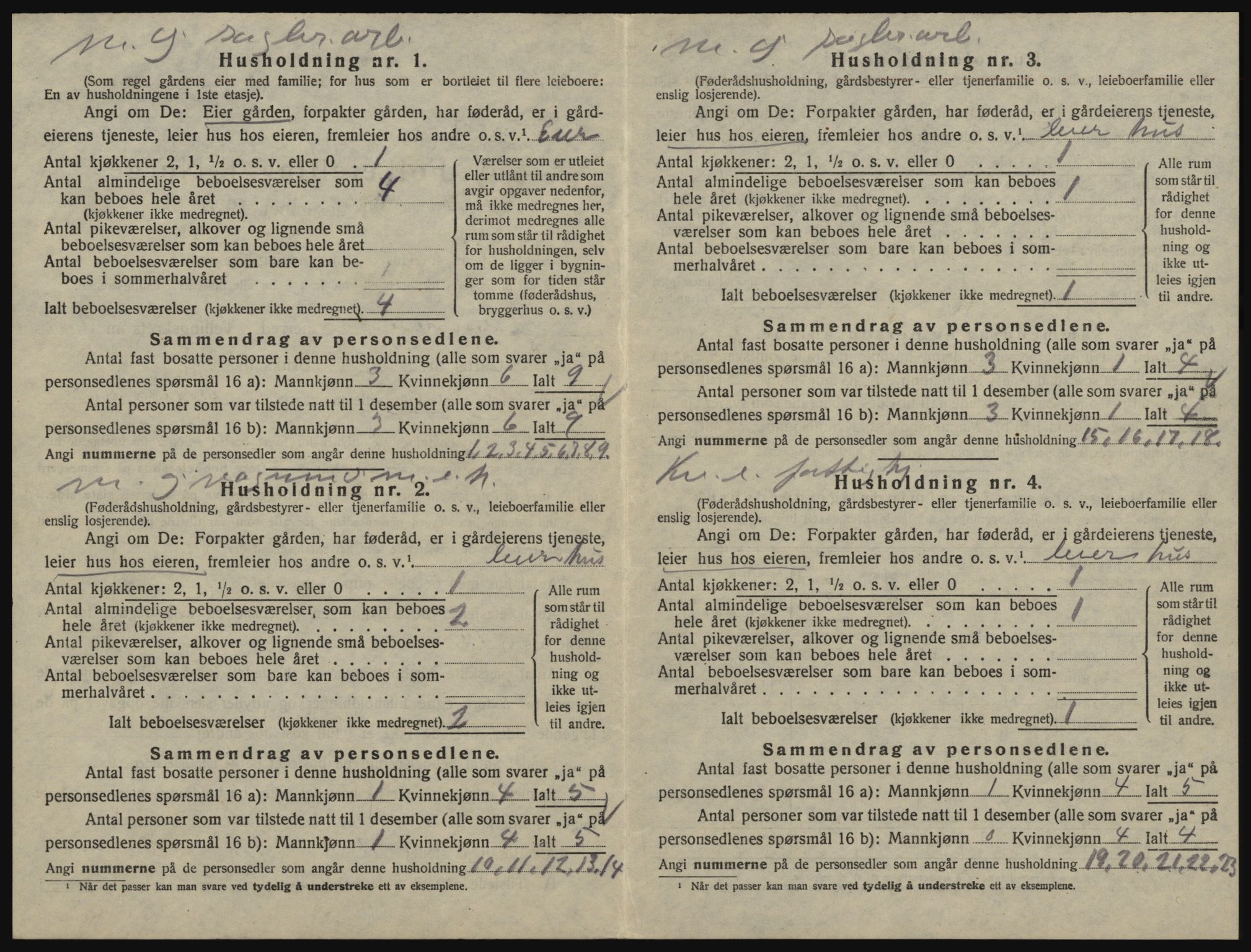 SAO, 1920 census for Glemmen, 1920, p. 1038