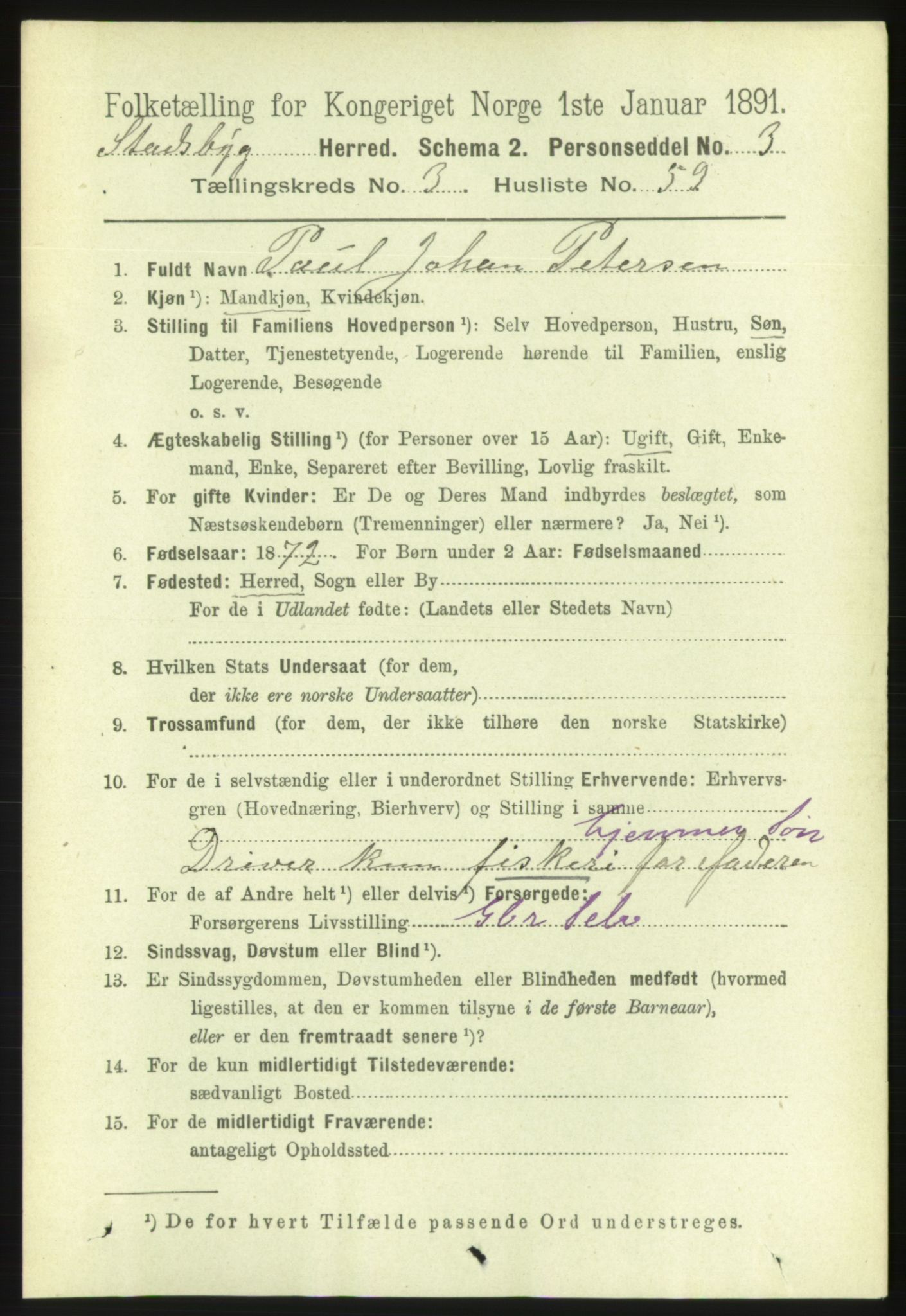 RA, 1891 census for 1625 Stadsbygd, 1891, p. 1741