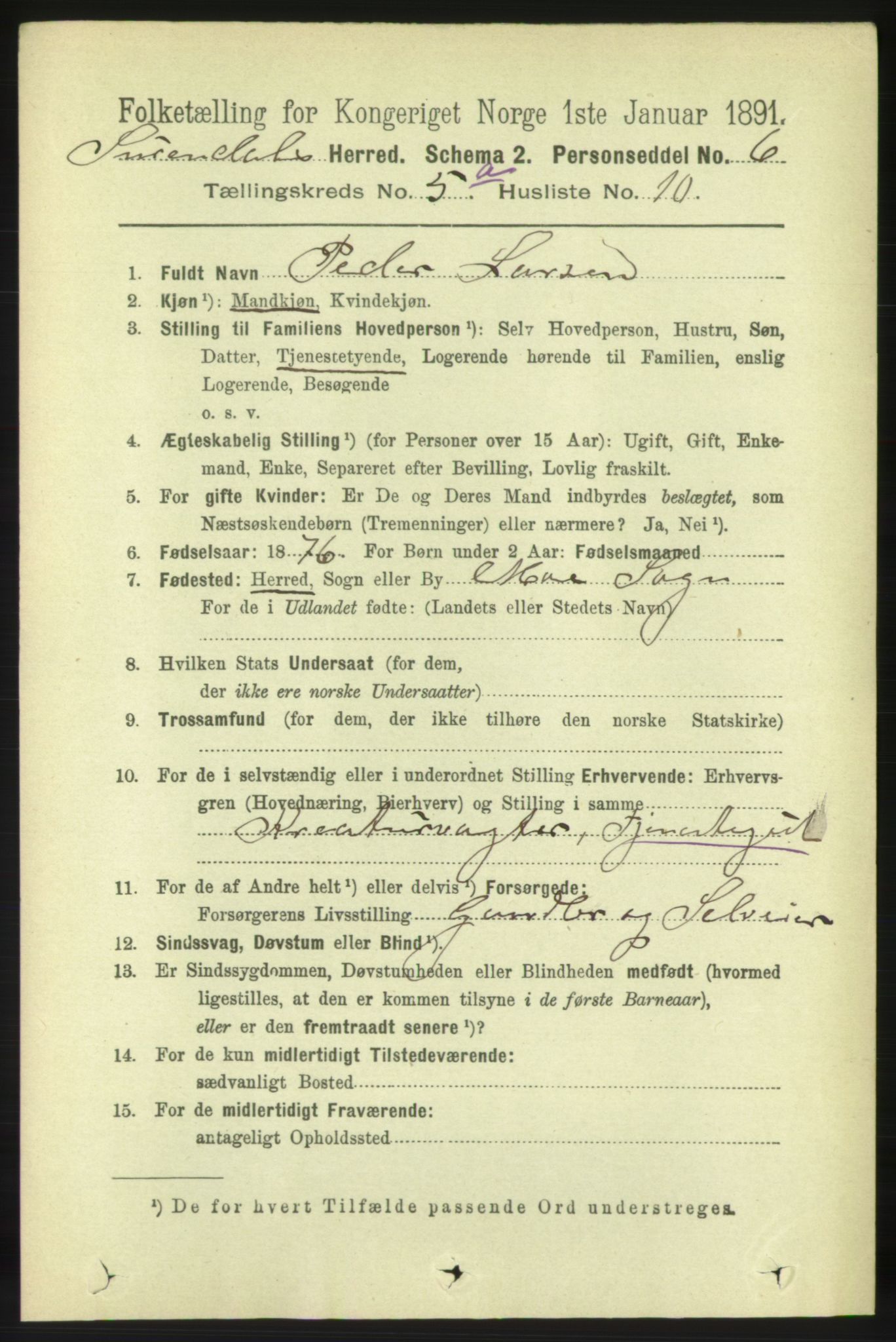 RA, 1891 census for 1566 Surnadal, 1891, p. 1450