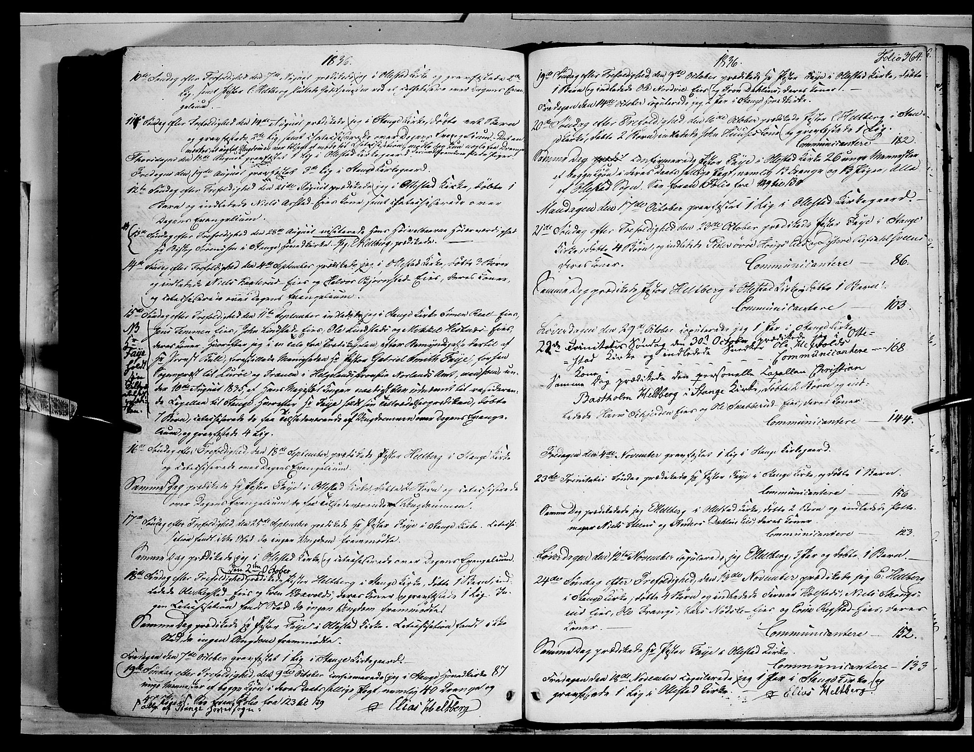 Stange prestekontor, SAH/PREST-002/K/L0010: Parish register (official) no. 10, 1835-1845, p. 364