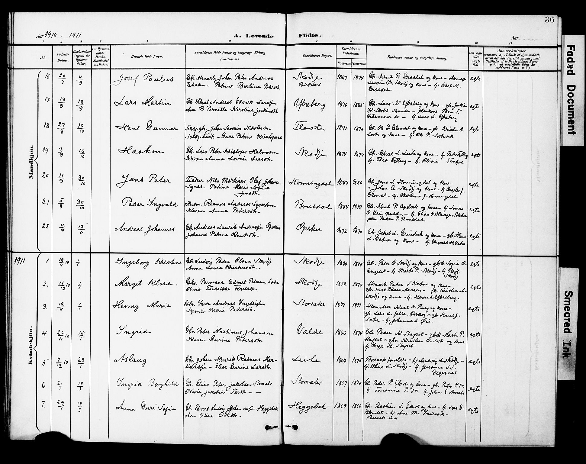 Ministerialprotokoller, klokkerbøker og fødselsregistre - Møre og Romsdal, SAT/A-1454/524/L0366: Parish register (copy) no. 524C07, 1900-1931, p. 36