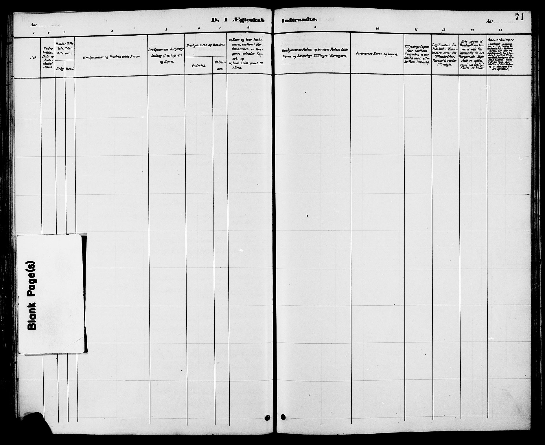 Biri prestekontor, AV/SAH-PREST-096/H/Ha/Haa/L0007: Parish register (official) no. 7, 1887-1893, p. 71