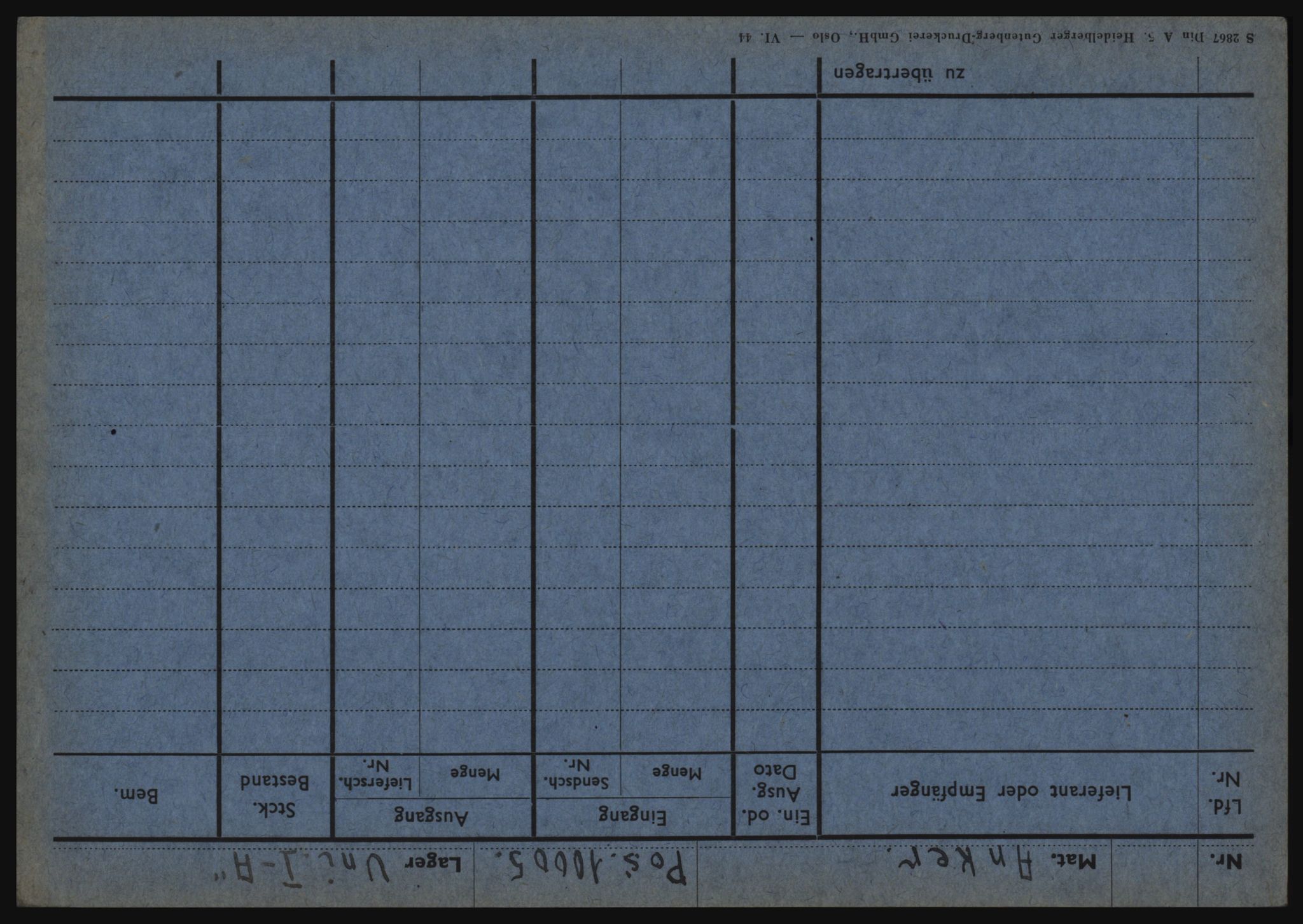 Tyske arkiver, Organisation Todt (OT), Einsatzgruppe Wiking, AV/RA-RAFA-2188/1/O/O12/L0002: Kartotek - Elektromaterial etc A-Z, 1940-1945, p. 23