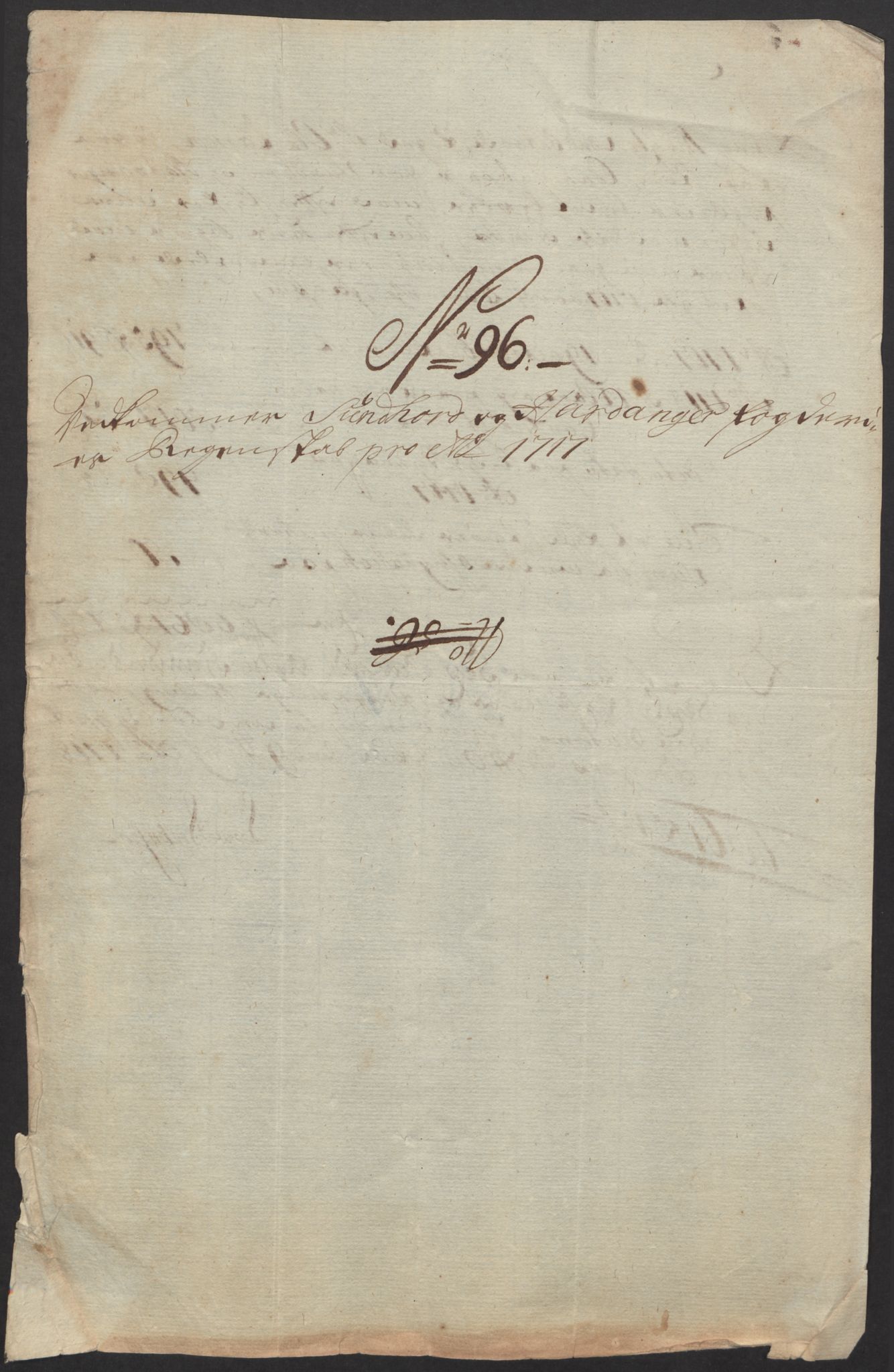 Rentekammeret inntil 1814, Reviderte regnskaper, Fogderegnskap, AV/RA-EA-4092/R48/L2994: Fogderegnskap Sunnhordland og Hardanger, 1717, p. 449