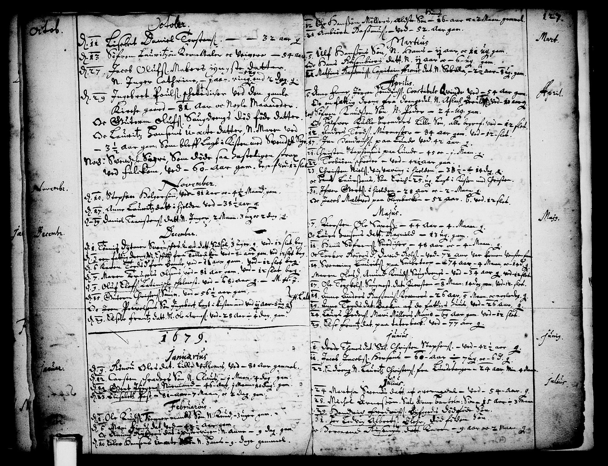 Skien kirkebøker, AV/SAKO-A-302/F/Fa/L0001: Parish register (official) no. 1, 1659-1679, p. 127