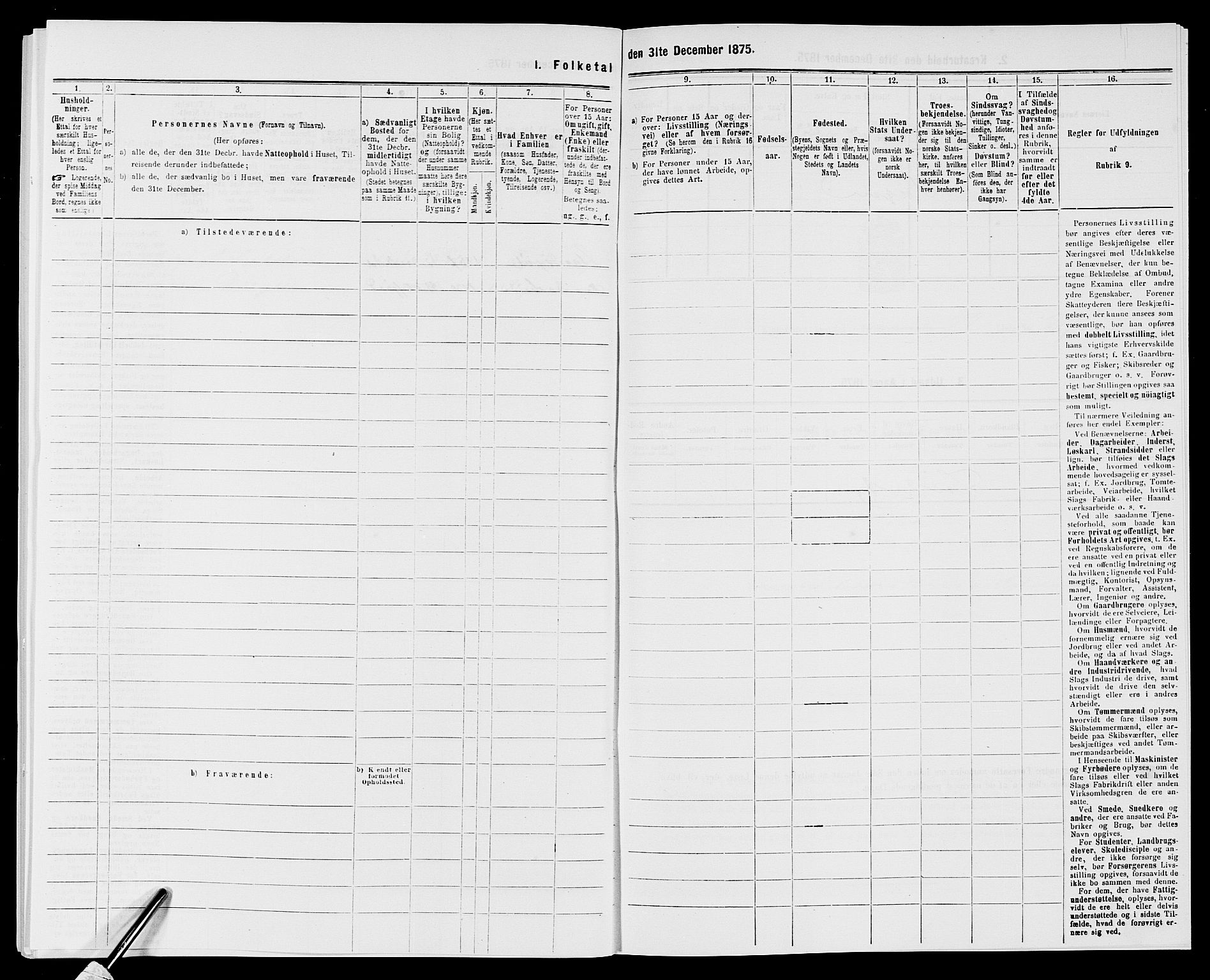 SAK, 1875 census for 0903P Arendal, 1875, p. 688