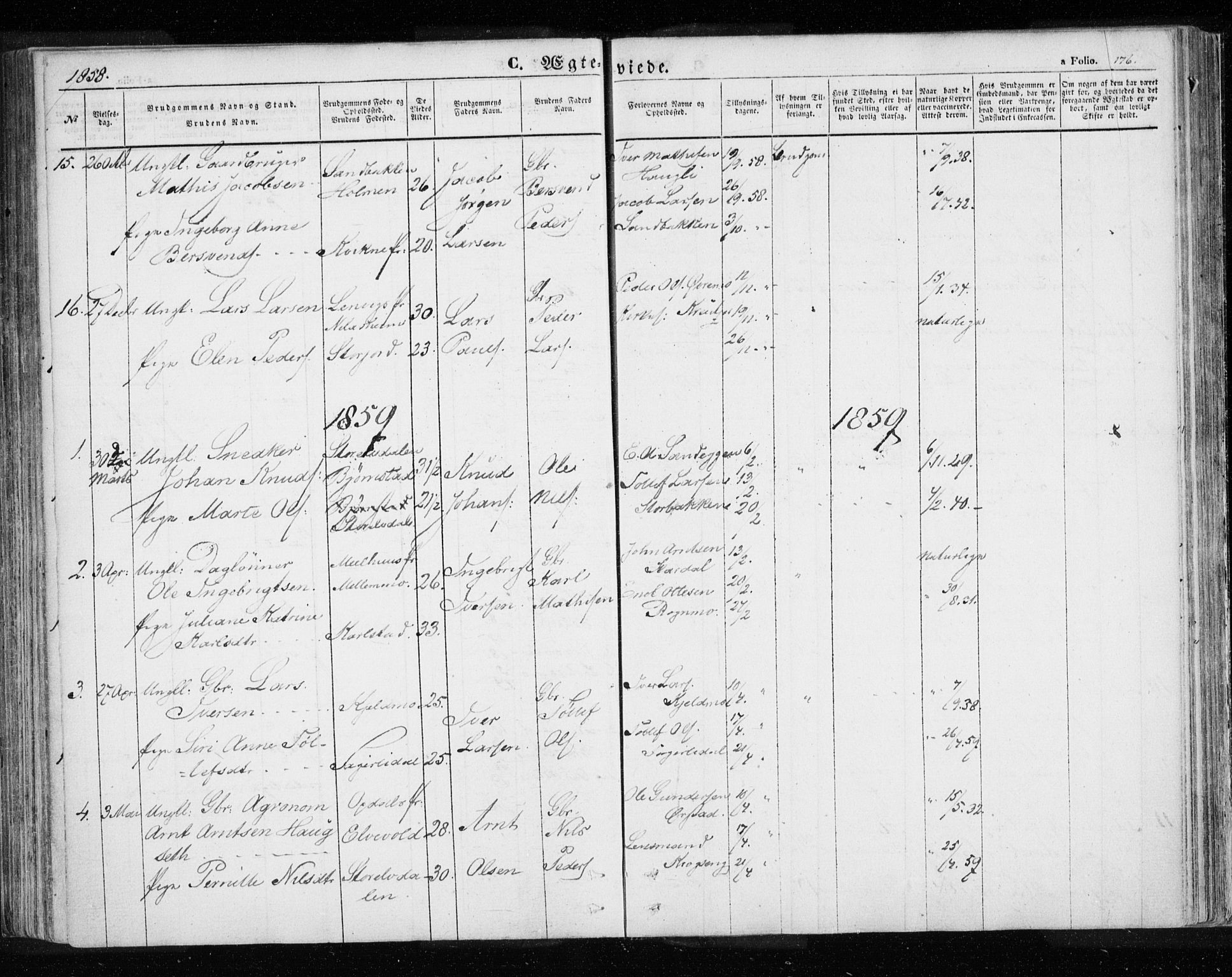 Målselv sokneprestembete, SATØ/S-1311/G/Ga/Gaa/L0003kirke: Parish register (official) no. 3, 1853-1863, p. 176