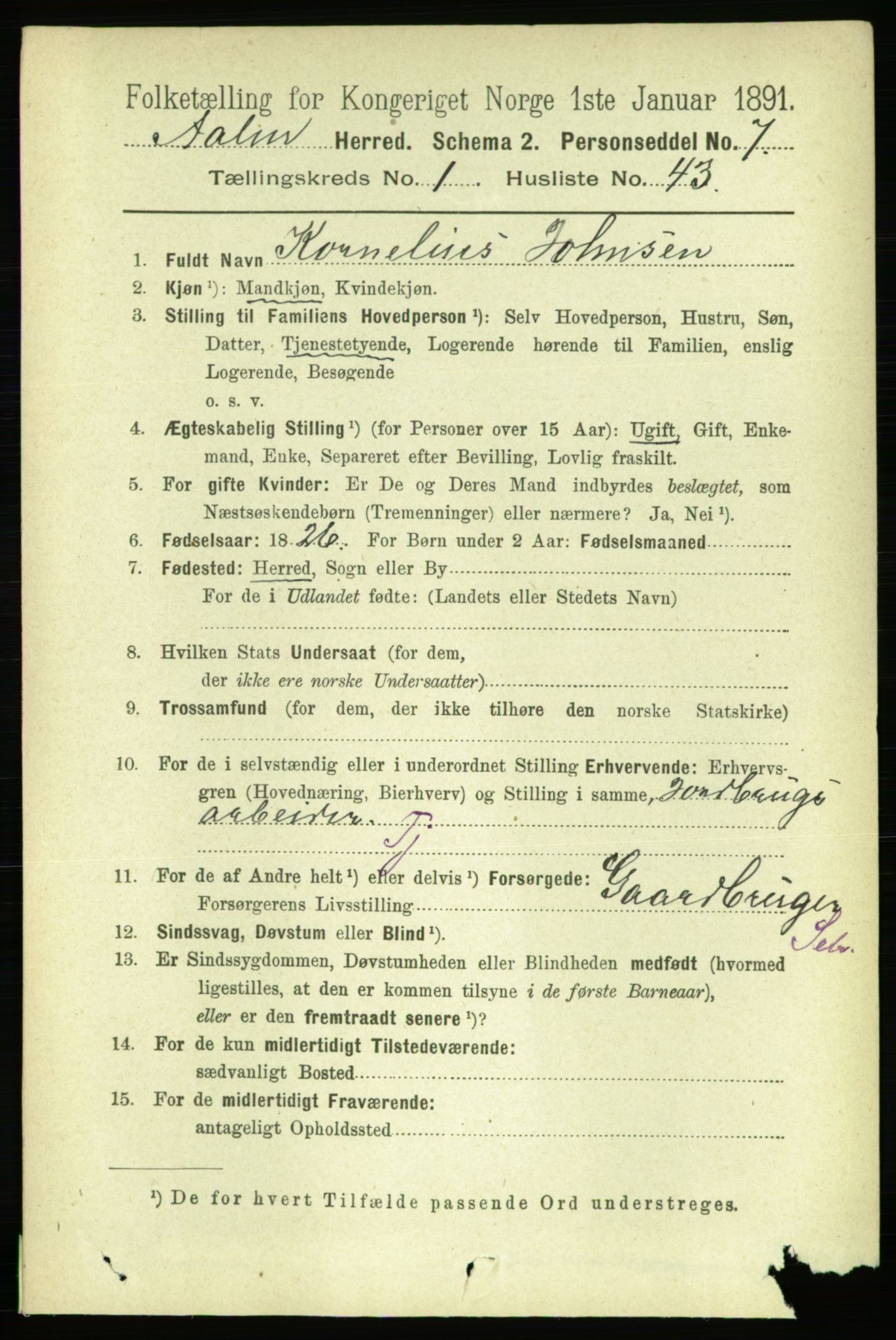 RA, 1891 census for 1644 Ålen, 1891, p. 324