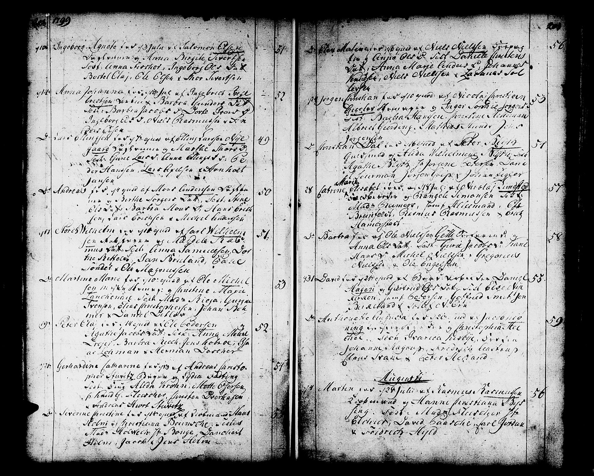 Domkirken sokneprestembete, AV/SAB-A-74801/H/Haa/L0004: Parish register (official) no. A 4, 1763-1820, p. 202-203