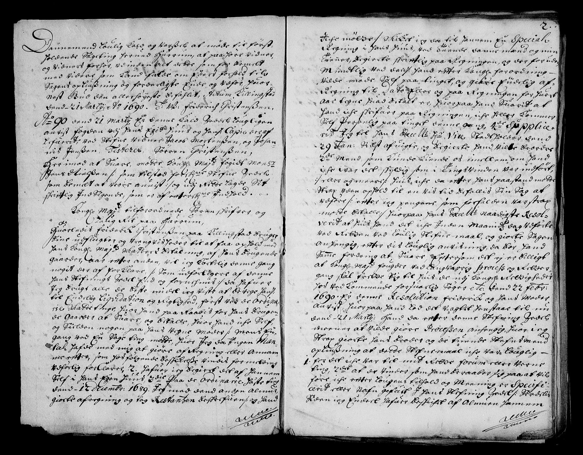 Stattholderembetet 1572-1771, RA/EA-2870/Af/L0003: Avskrifter av vedlegg til originale supplikker, nummerert i samsvar med supplikkbøkene, 1689-1691, p. 216