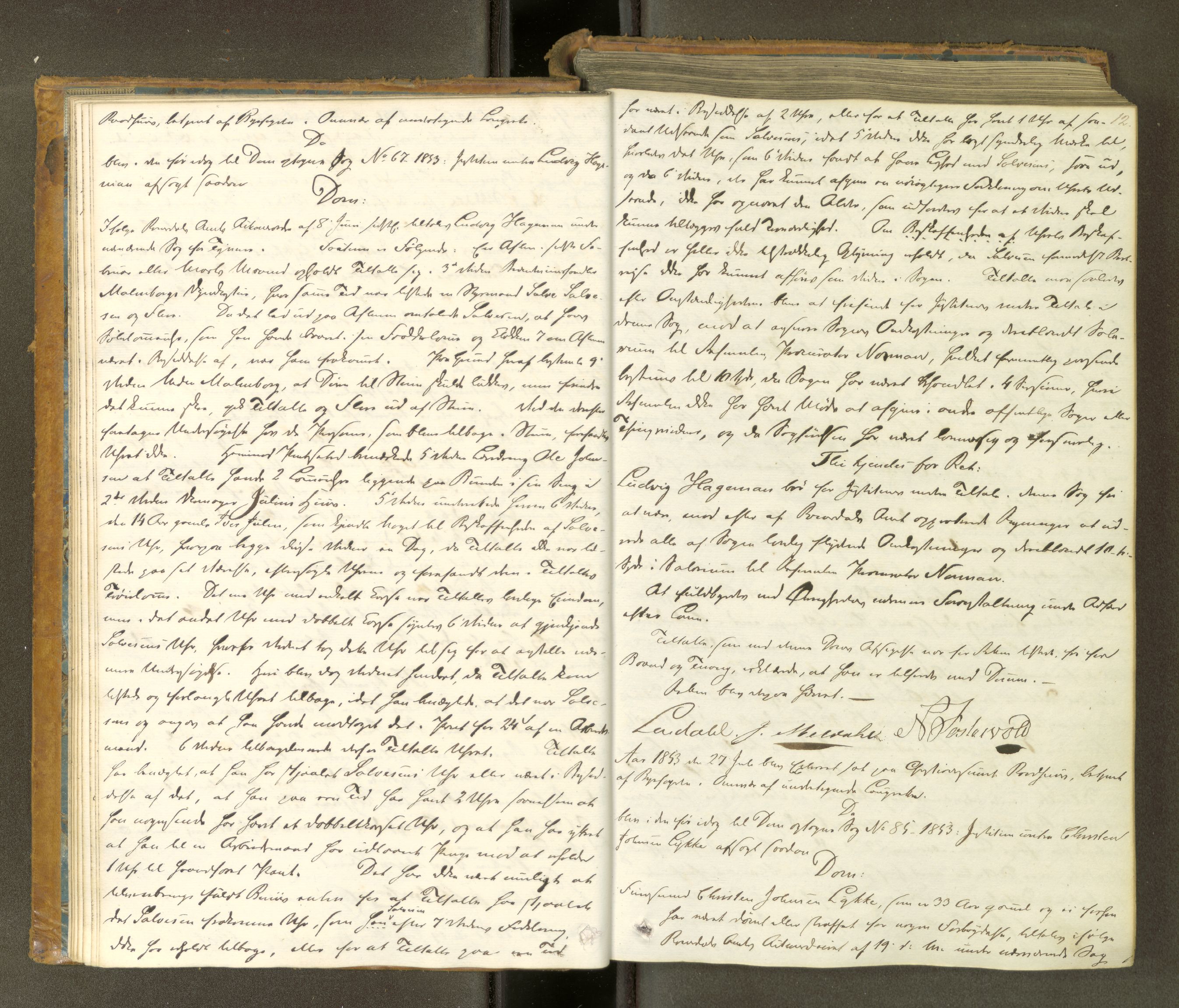 Kristiansund byfogd, AV/SAT-A-4587/A/04/L0001: Domprotokoll. Aut. 14.02.1853, 1853-1857, p. 11b-12a