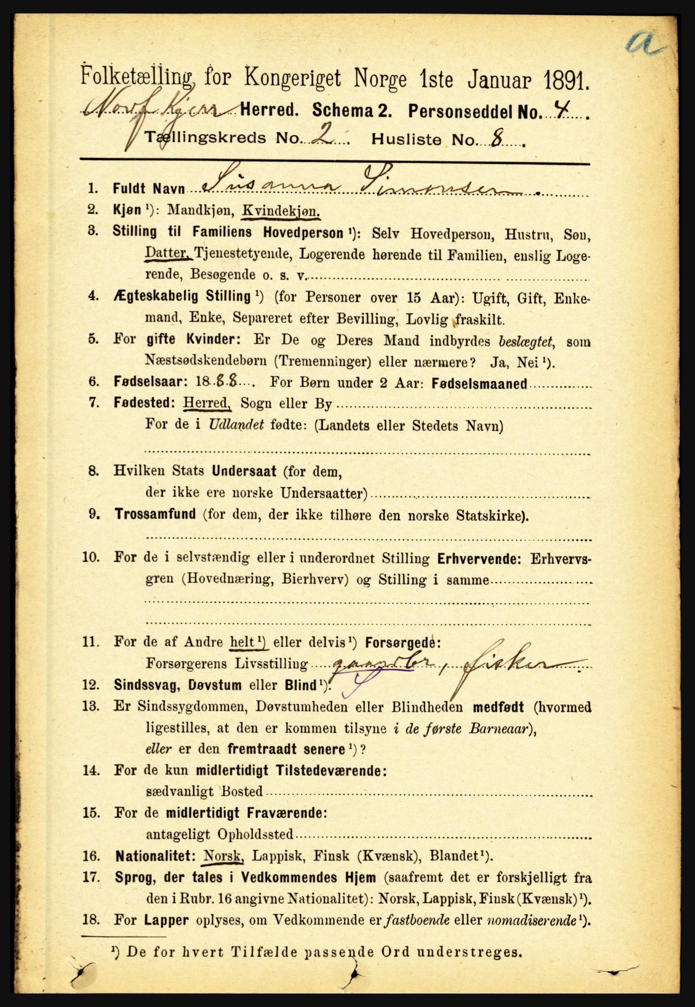 RA, 1891 census for 1846 Nordfold-Kjerringøy, 1891, p. 482