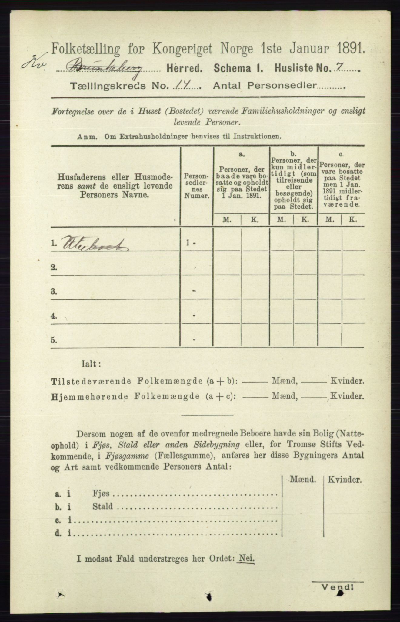 RA, 1891 census for 0829 Kviteseid, 1891, p. 3322