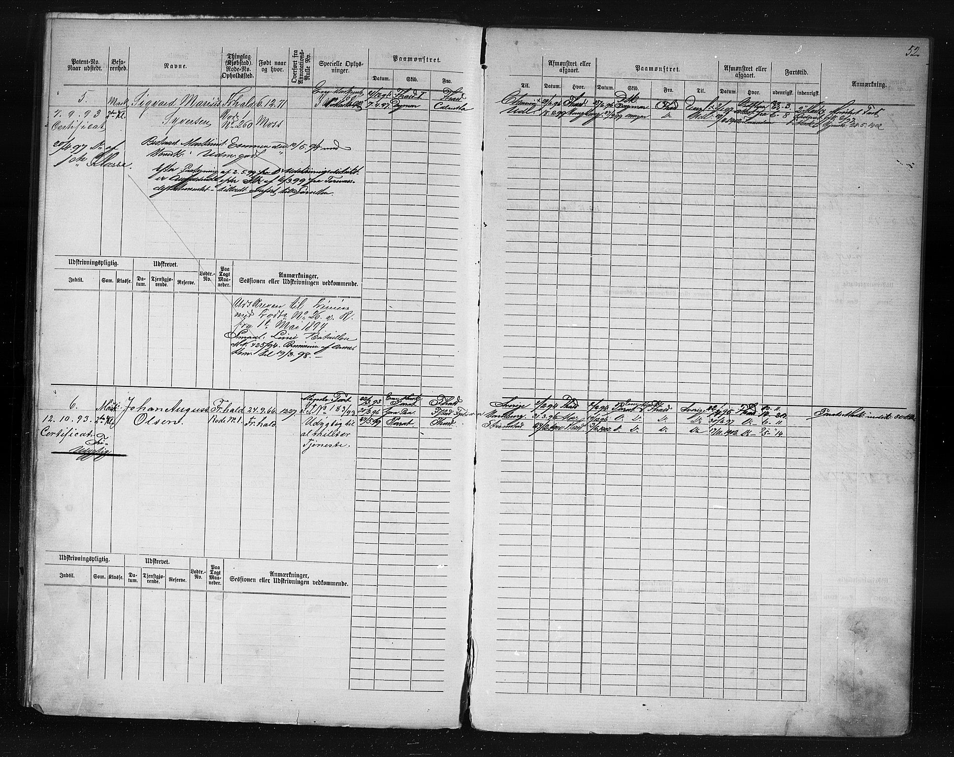 Halden mønstringskontor, AV/SAO-A-10569a/F/Fc/Fcd/L0003: Annotasjons- og hovedrulle for maskinister og fyrbøtere, 1876-1918, p. 10