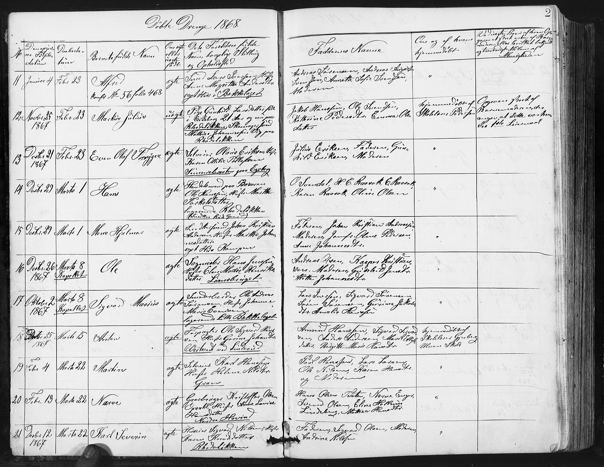 Østre Aker prestekontor Kirkebøker, AV/SAO-A-10840/G/Ga/L0003: Parish register (copy) no. I 3, 1868-1913, p. 2