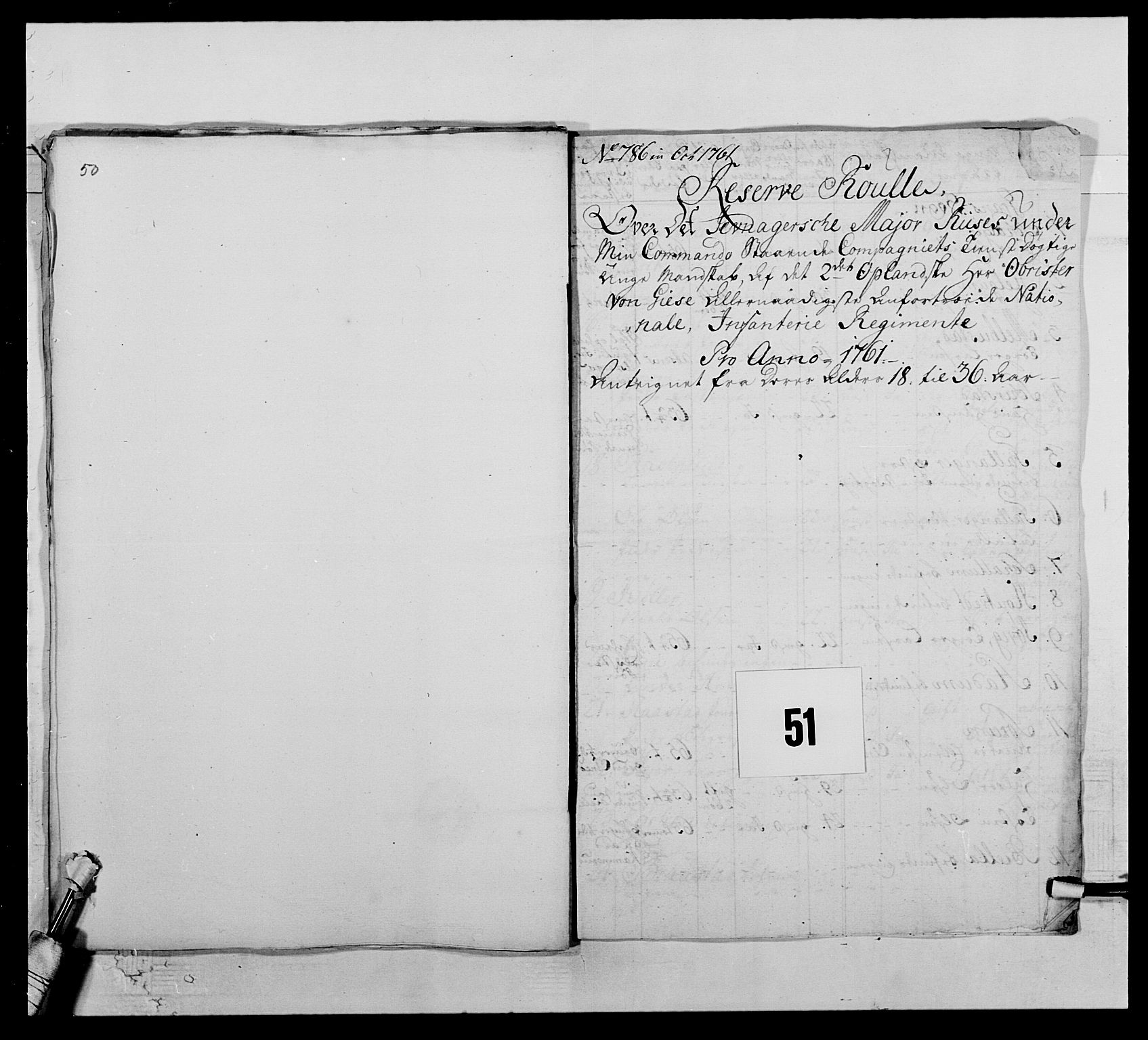 Kommanderende general (KG I) med Det norske krigsdirektorium, AV/RA-EA-5419/E/Ea/L0506: 2. Opplandske regiment, 1756-1765, p. 458