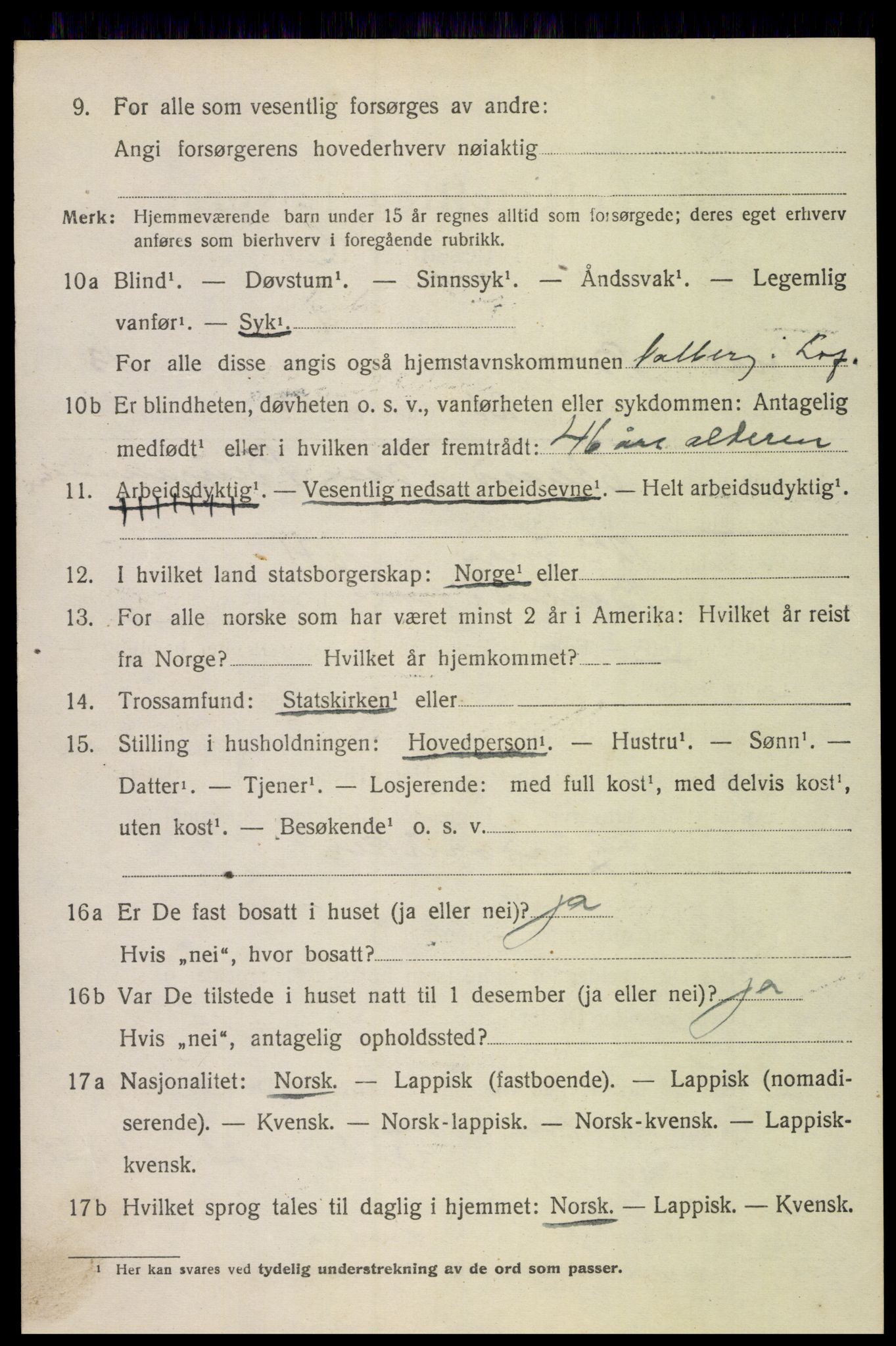 SAT, 1920 census for Borge, 1920, p. 10594