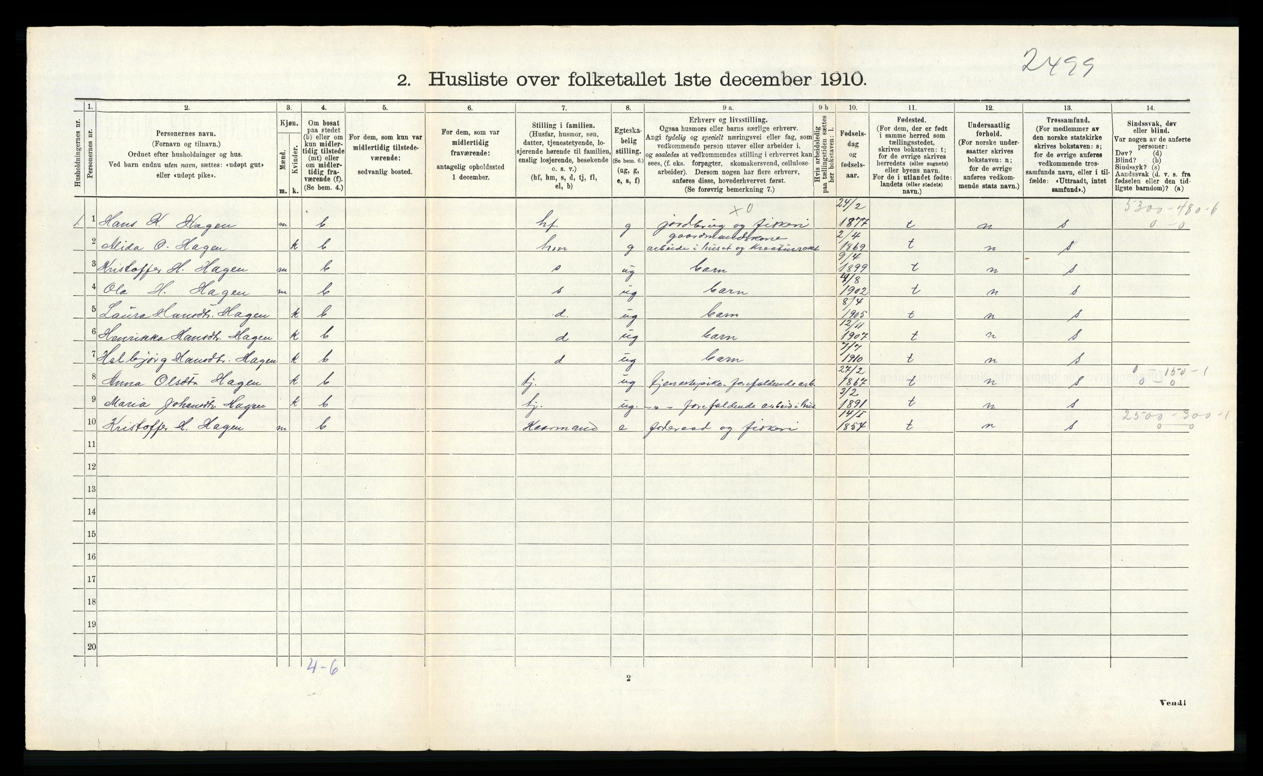 RA, 1910 census for Solund, 1910, p. 552