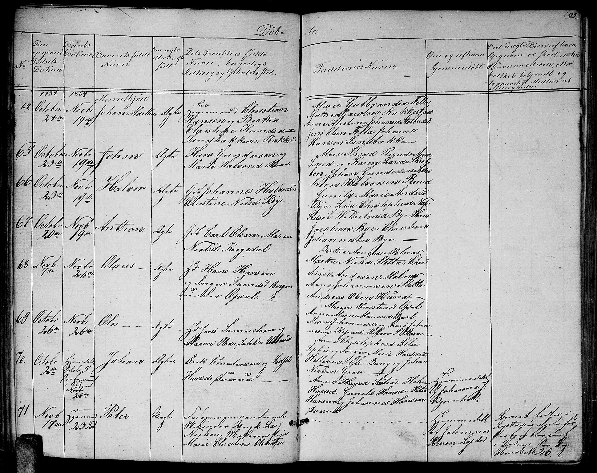 Enebakk prestekontor Kirkebøker, AV/SAO-A-10171c/G/Ga/L0004: Parish register (copy) no. I 4, 1850-1866, p. 93