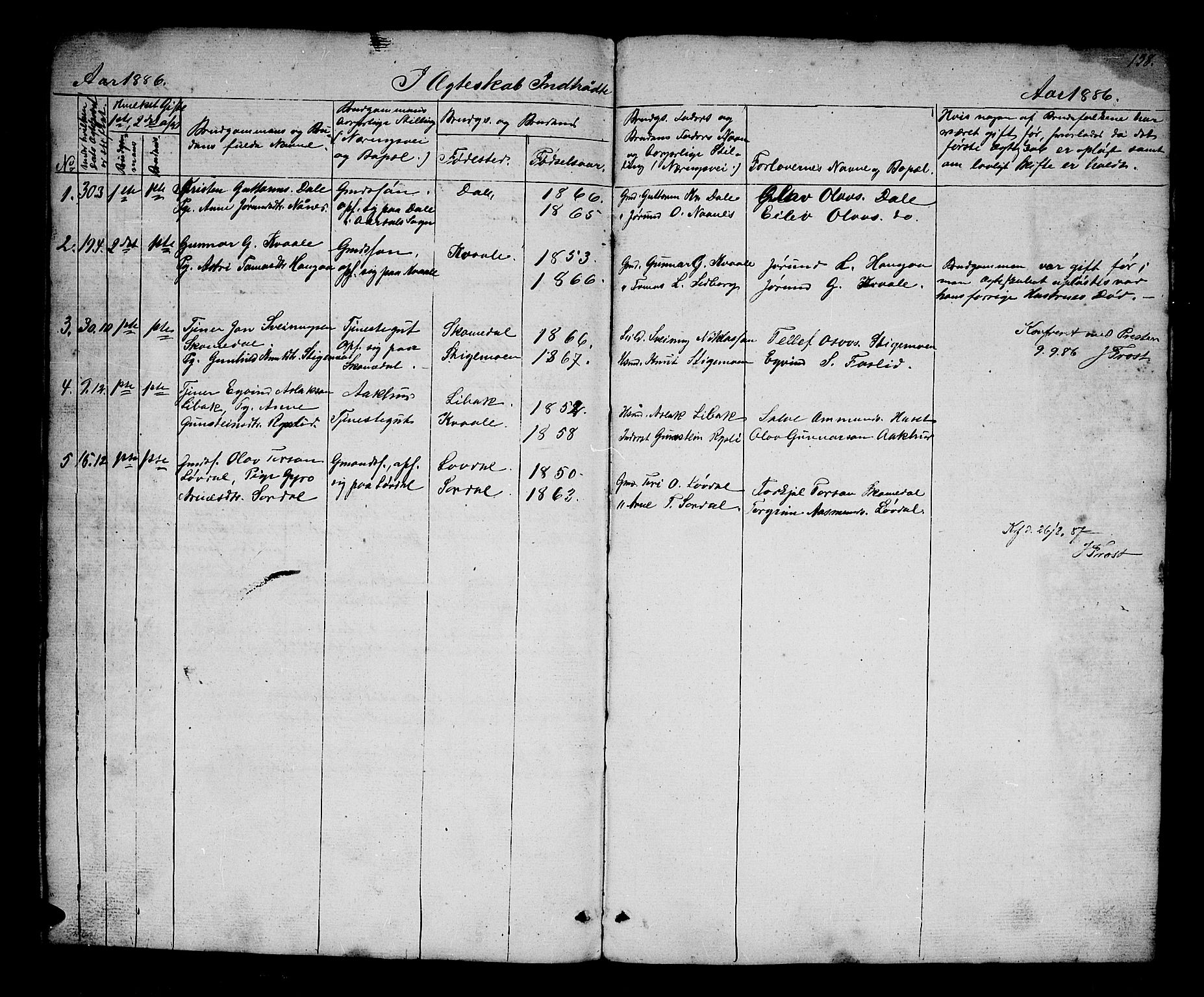 Bygland sokneprestkontor, AV/SAK-1111-0006/F/Fb/Fbb/L0002: Parish register (copy) no. B 2, 1848-1886, p. 138