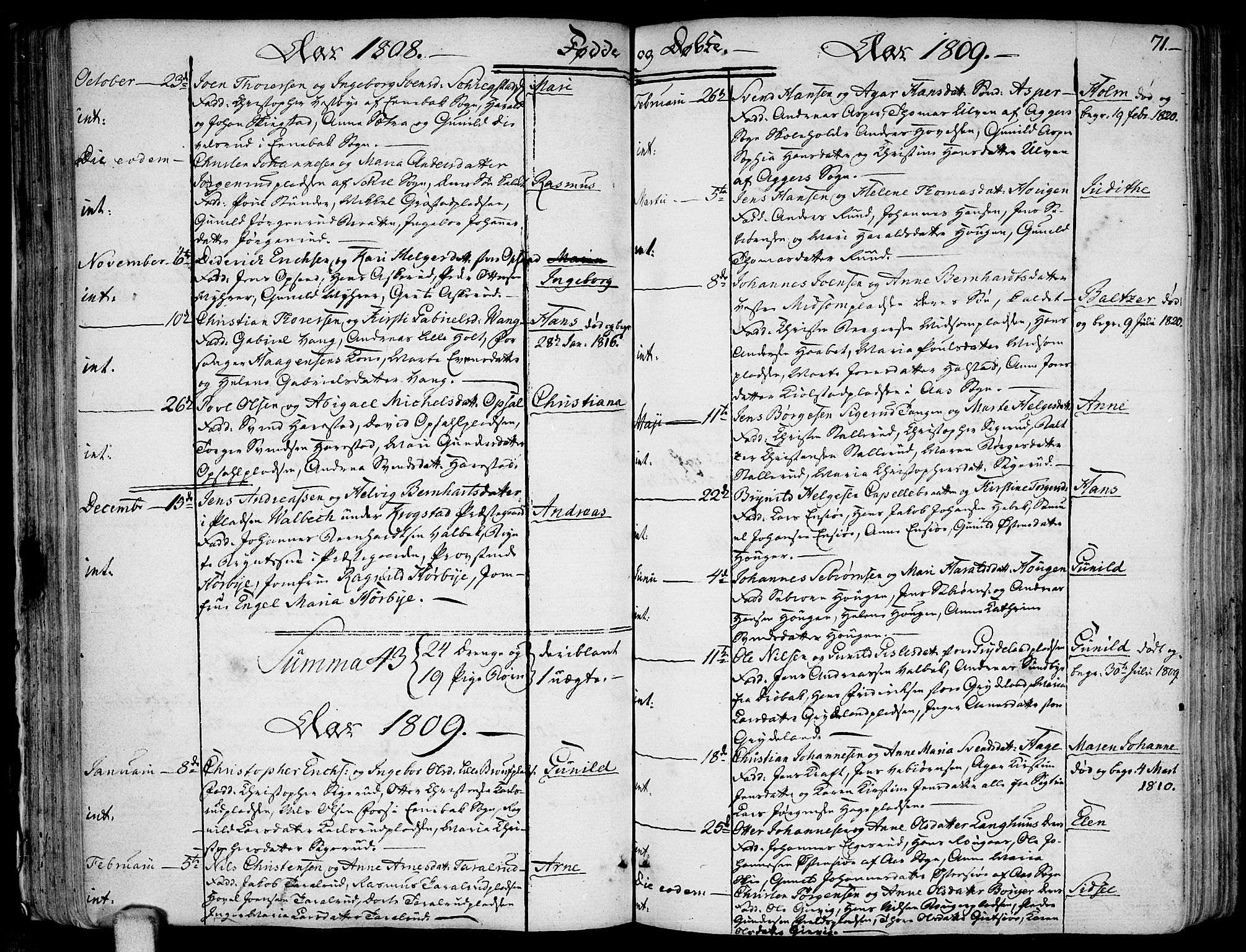 Kråkstad prestekontor Kirkebøker, SAO/A-10125a/F/Fa/L0002: Parish register (official) no. I 2, 1786-1814, p. 71