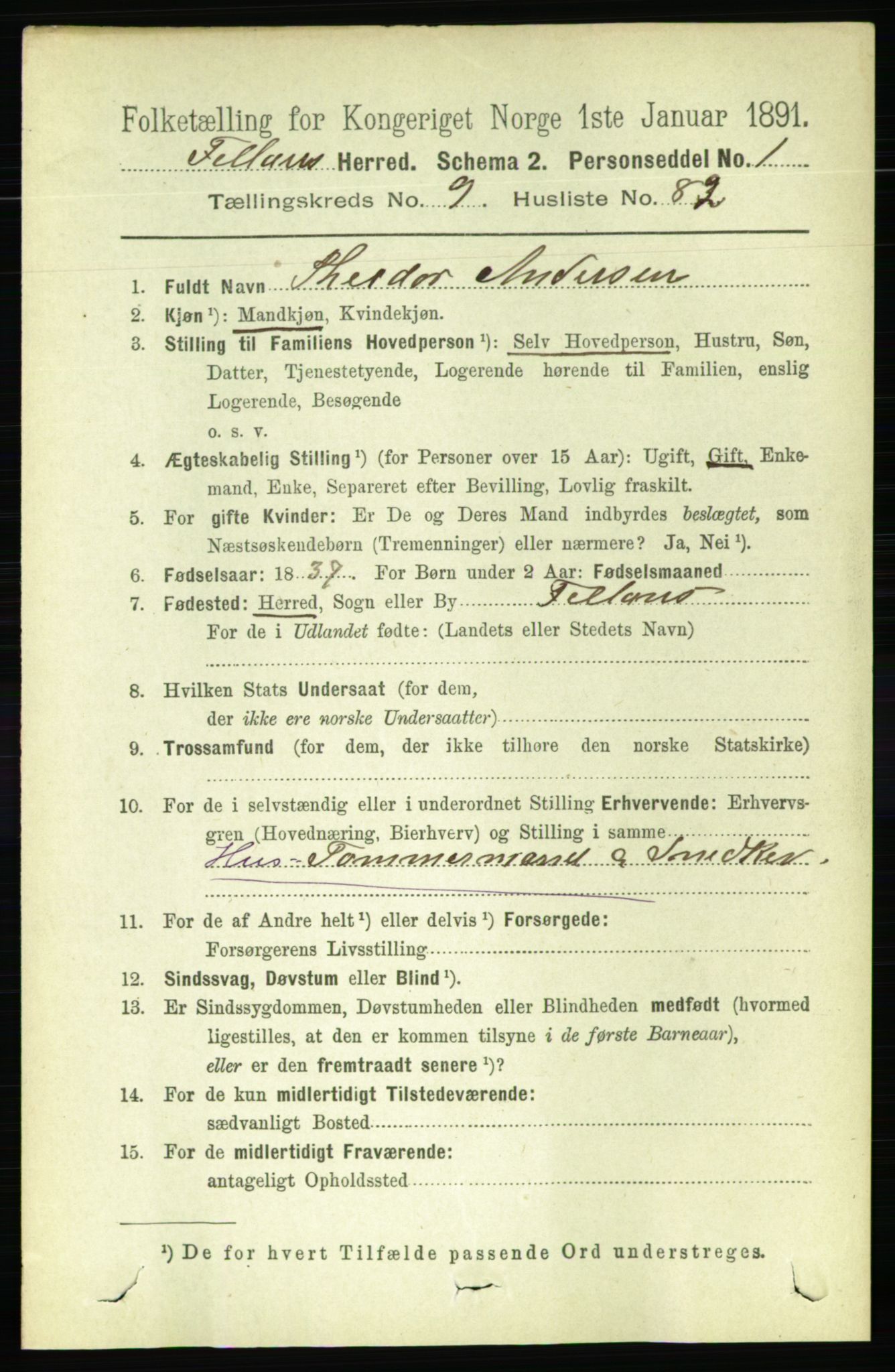 RA, 1891 census for 1616 Fillan, 1891, p. 2542