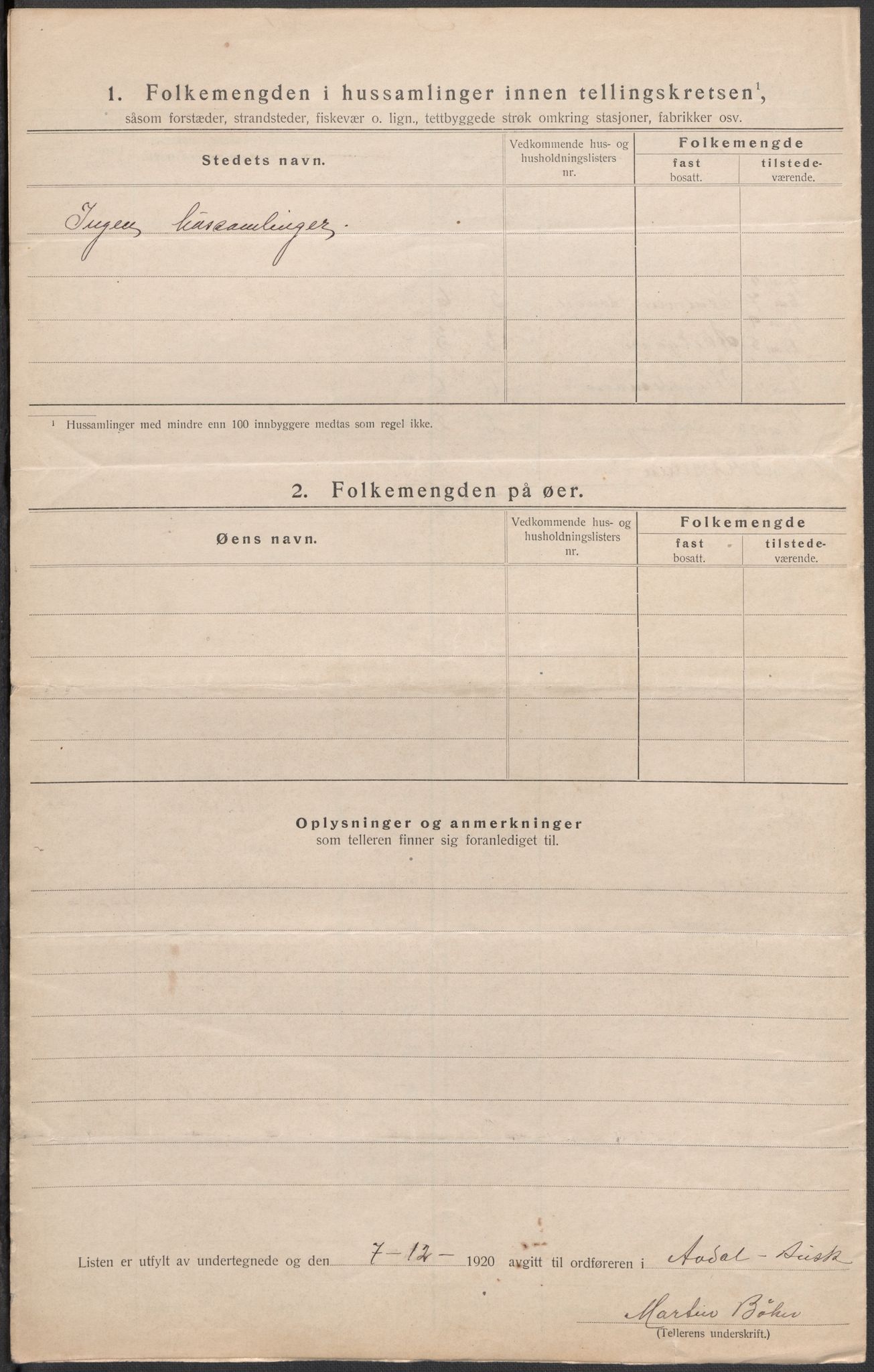 SAKO, 1920 census for Ådal, 1920, p. 14