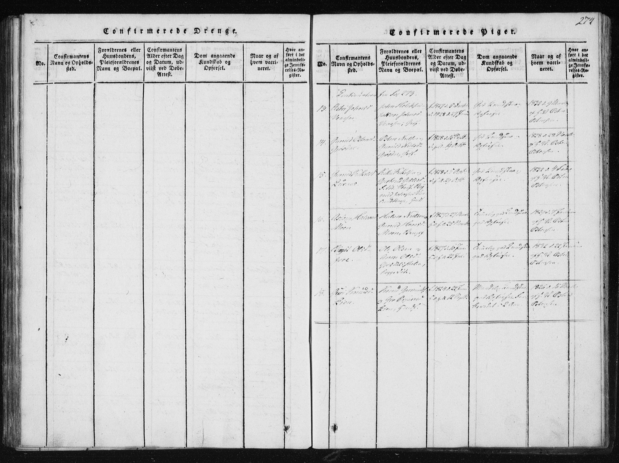 Tinn kirkebøker, SAKO/A-308/F/Fb/L0001: Parish register (official) no. II 1, 1815-1843, p. 274