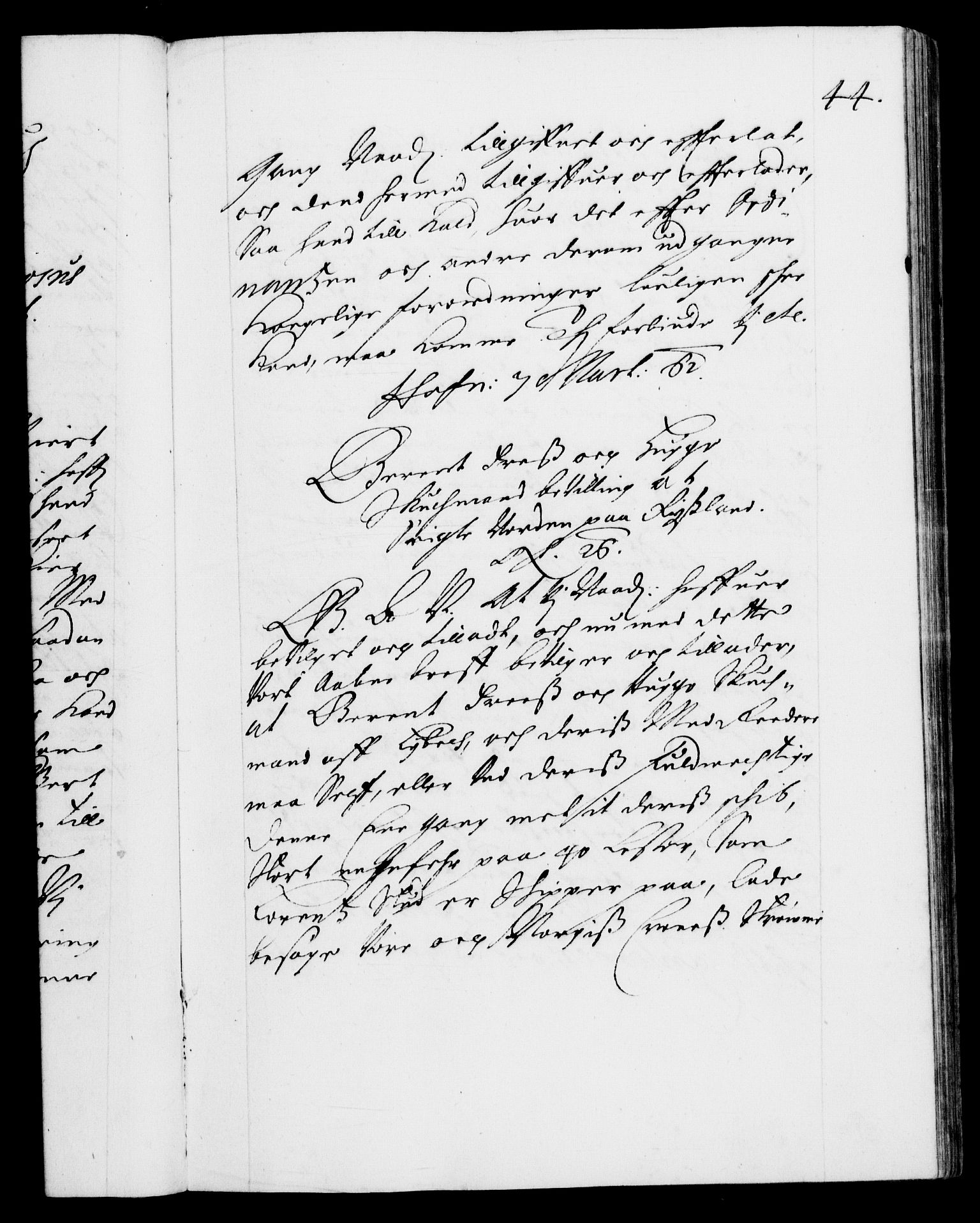 Danske Kanselli 1572-1799, AV/RA-EA-3023/F/Fc/Fca/Fcaa/L0010: Norske registre (mikrofilm), 1660-1670, p. 44a