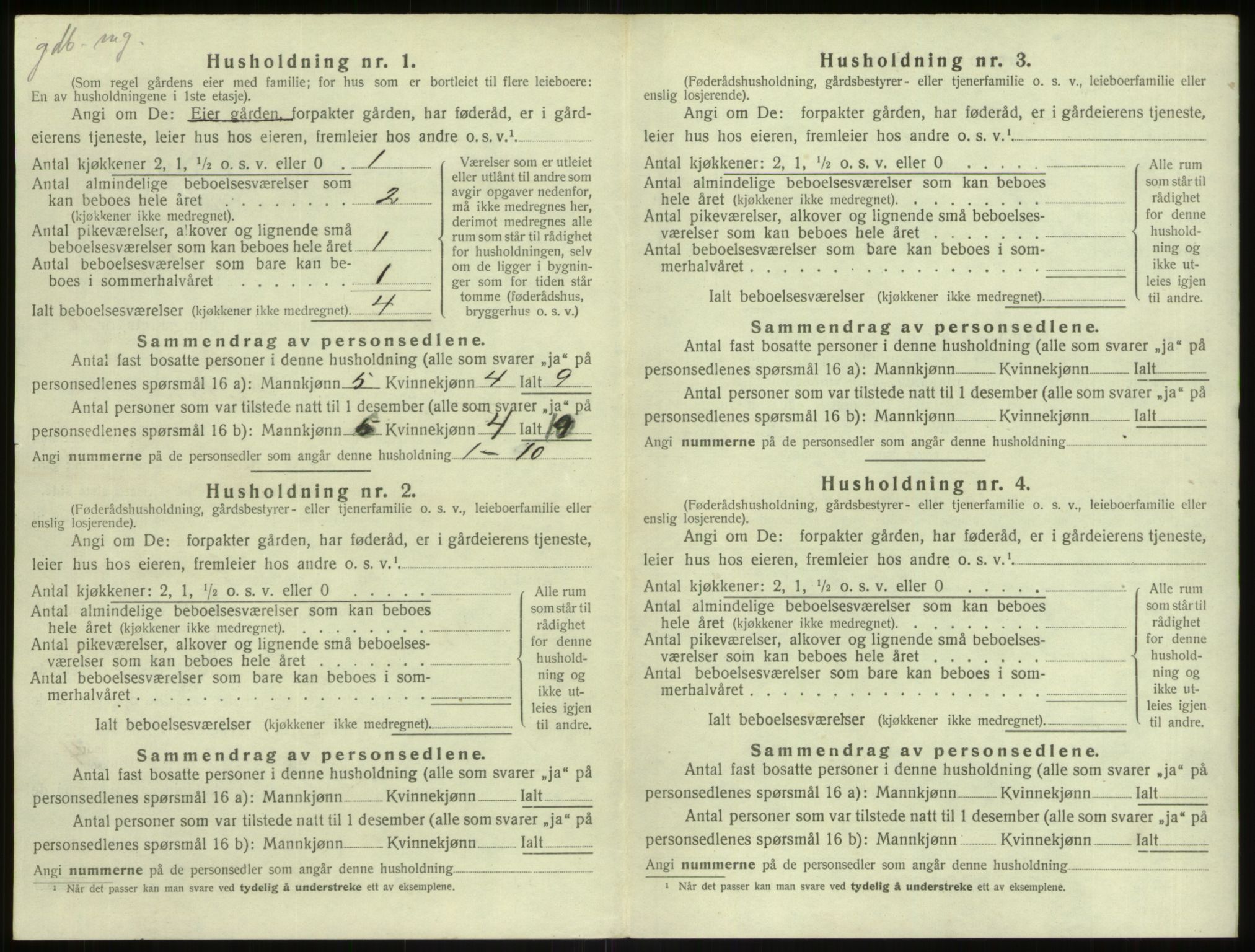 SAB, 1920 census for Herdla, 1920, p. 926