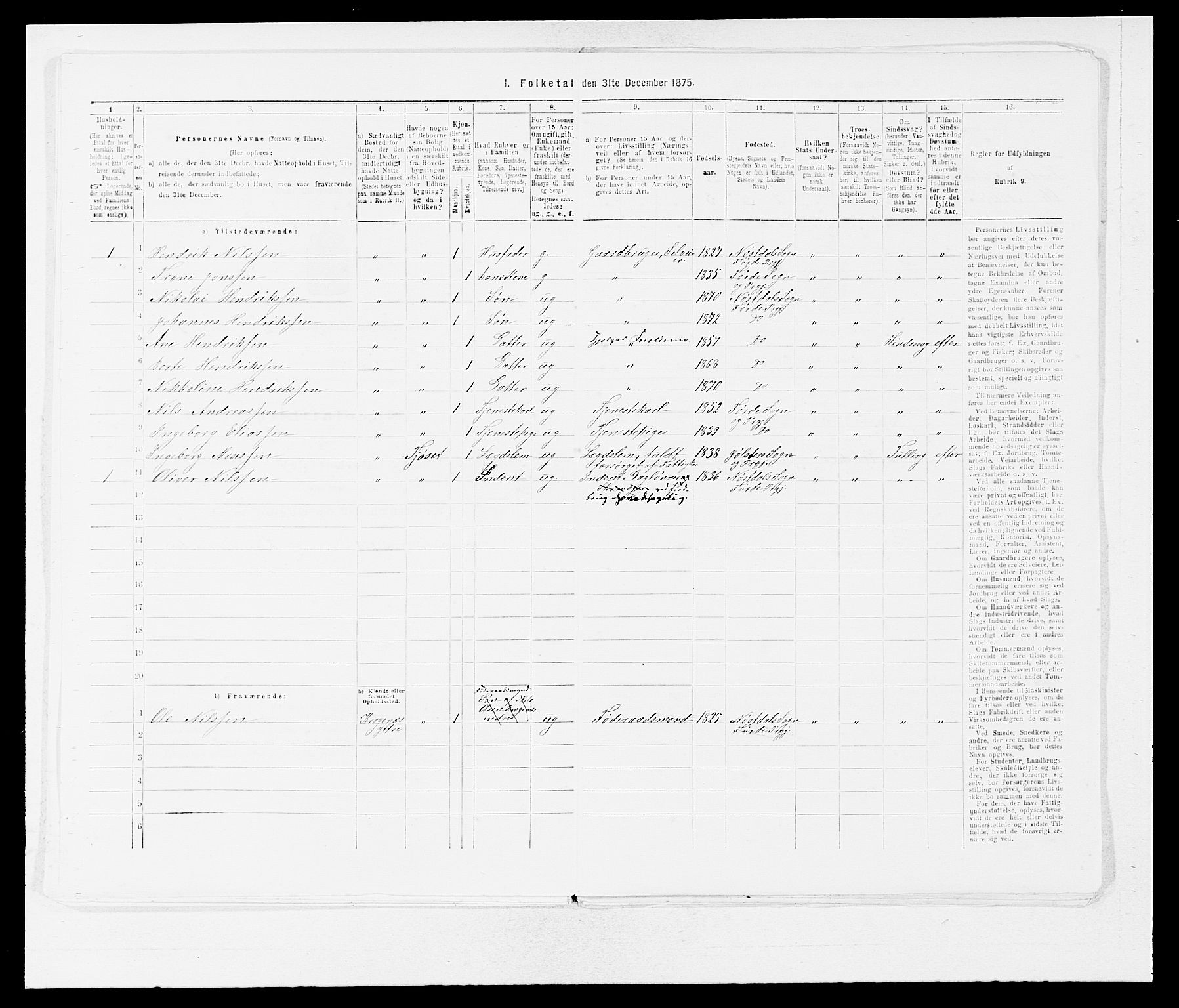 SAB, 1875 census for 1432P Førde, 1875, p. 1022