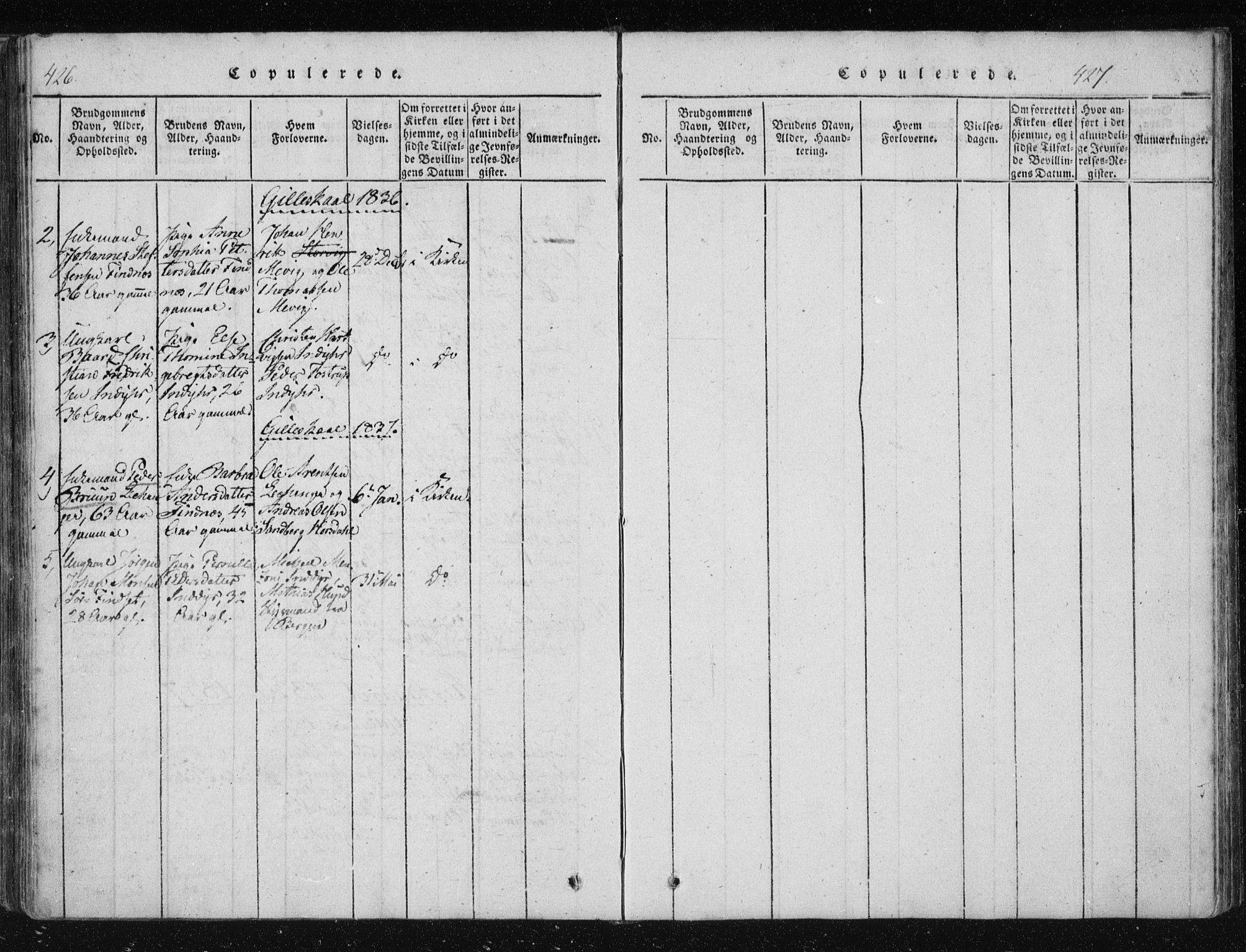 Ministerialprotokoller, klokkerbøker og fødselsregistre - Nordland, AV/SAT-A-1459/805/L0096: Parish register (official) no. 805A03, 1820-1837, p. 426-427