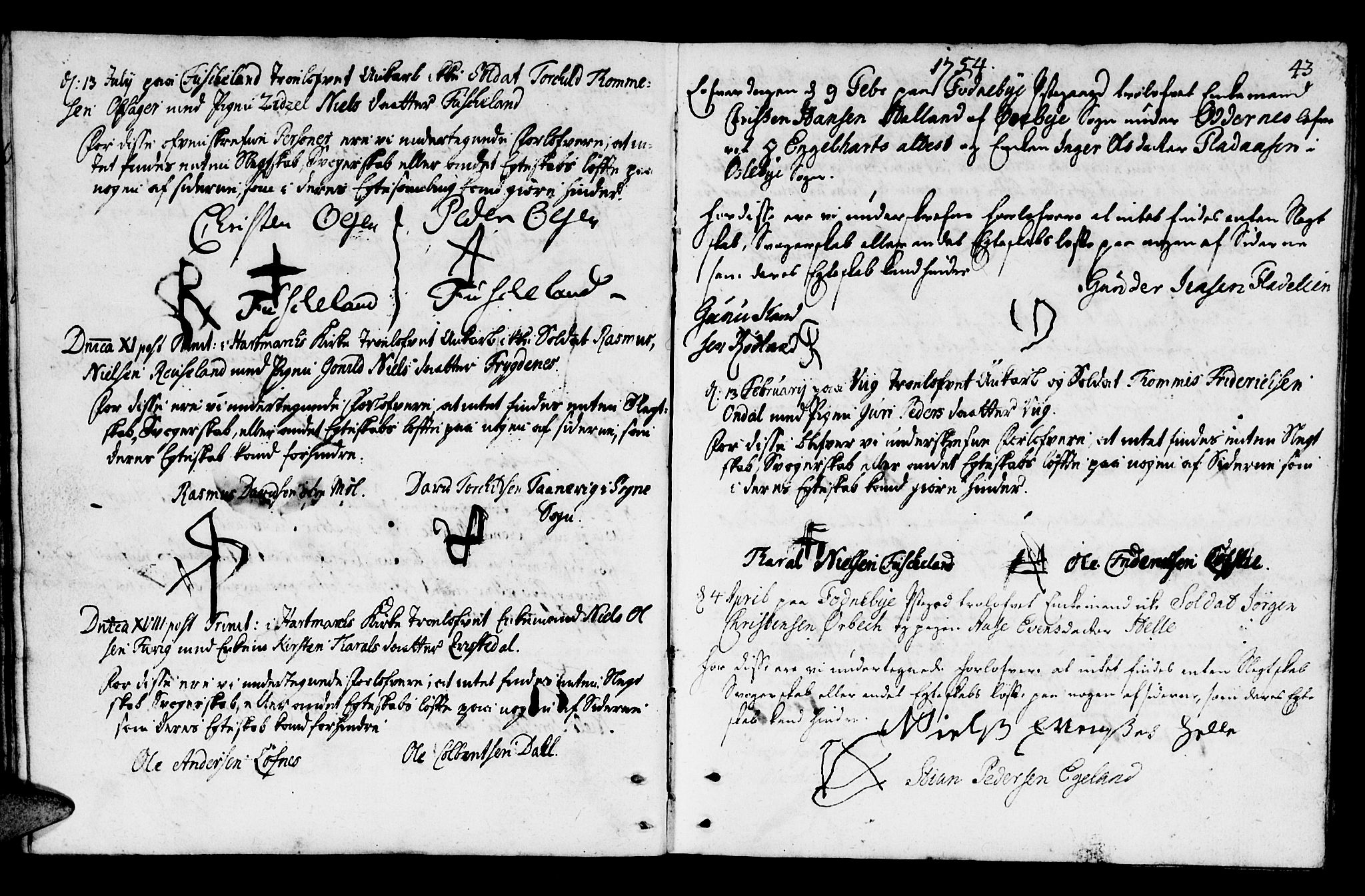Mandal sokneprestkontor, SAK/1111-0030/F/Fa/Fab/L0001: Parish register (official) no. A 1, 1720-1793, p. 43