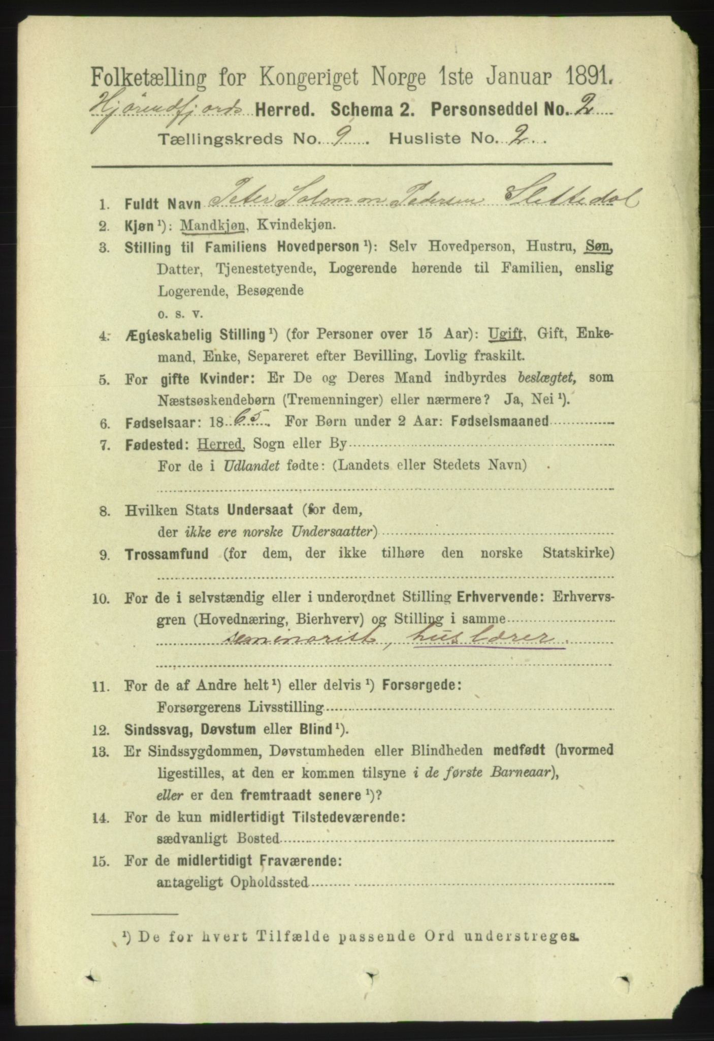 RA, 1891 census for 1522 Hjørundfjord, 1891, p. 2211