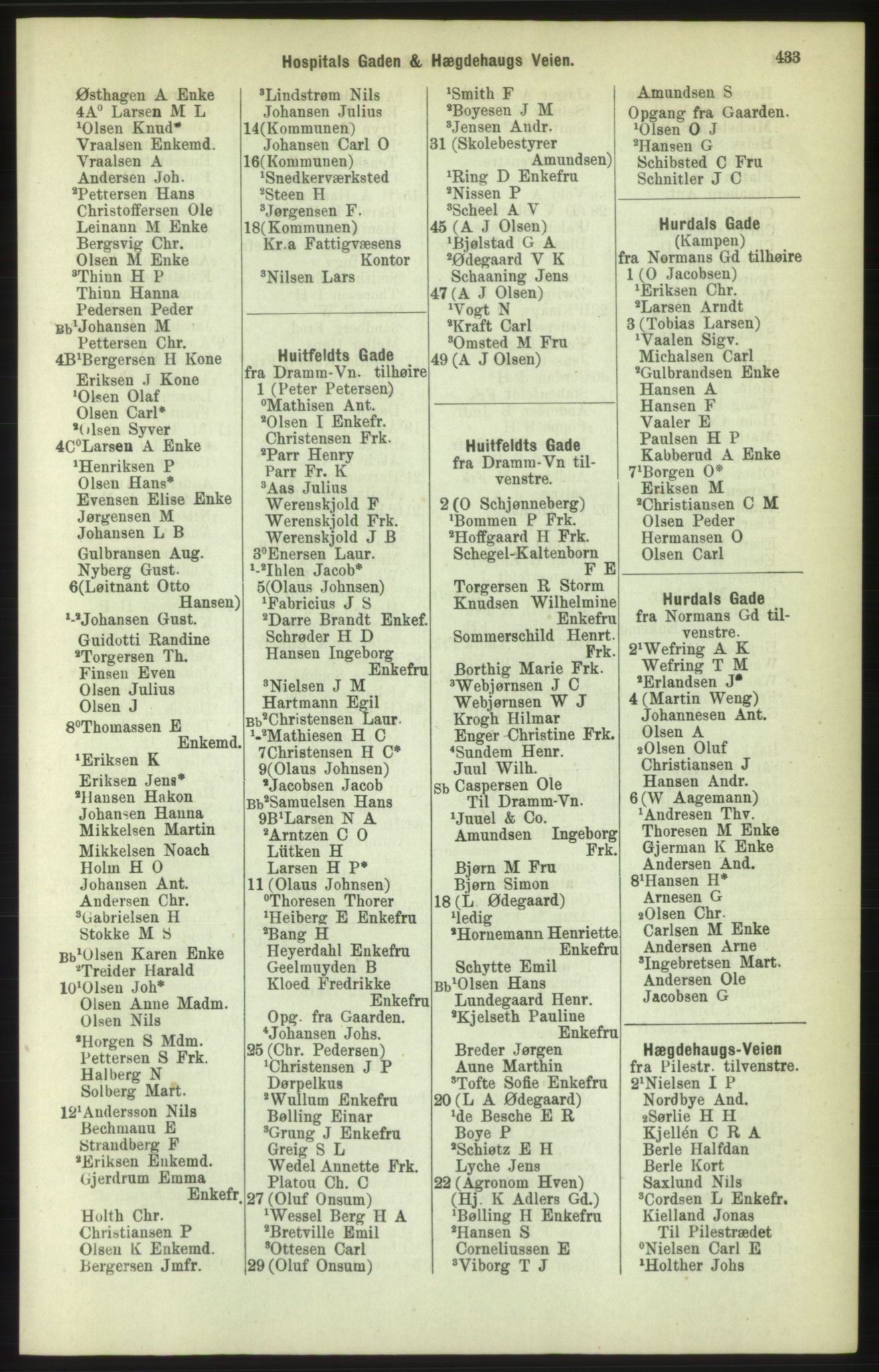 Kristiania/Oslo adressebok, PUBL/-, 1886, p. 433