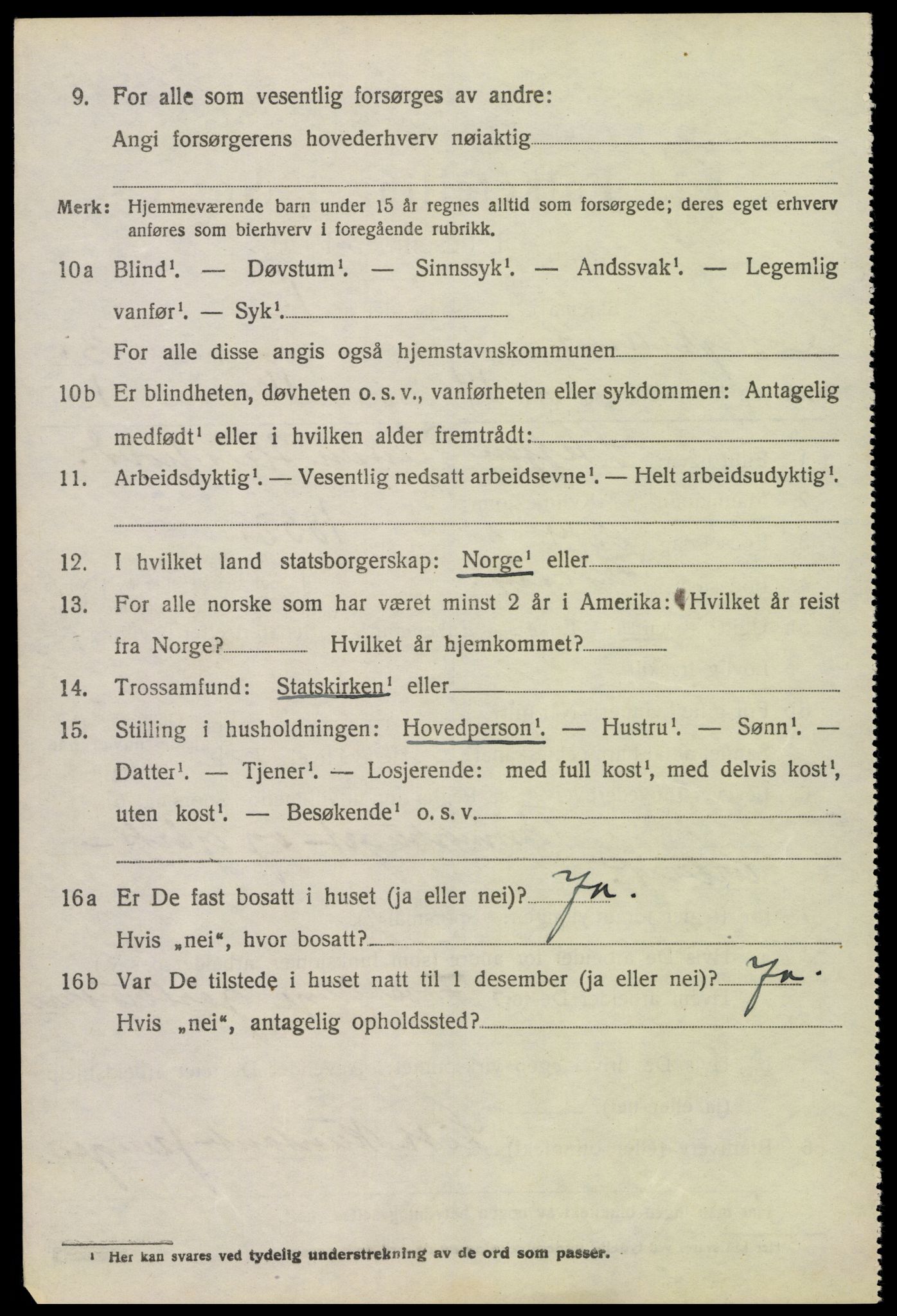 SAK, 1920 census for Mykland, 1920, p. 1315