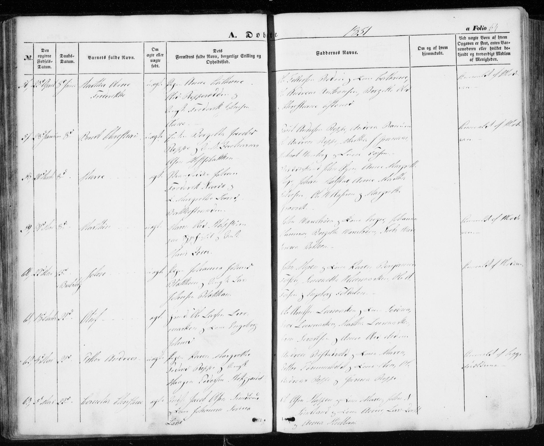 Ministerialprotokoller, klokkerbøker og fødselsregistre - Sør-Trøndelag, AV/SAT-A-1456/606/L0291: Parish register (official) no. 606A06, 1848-1856, p. 54