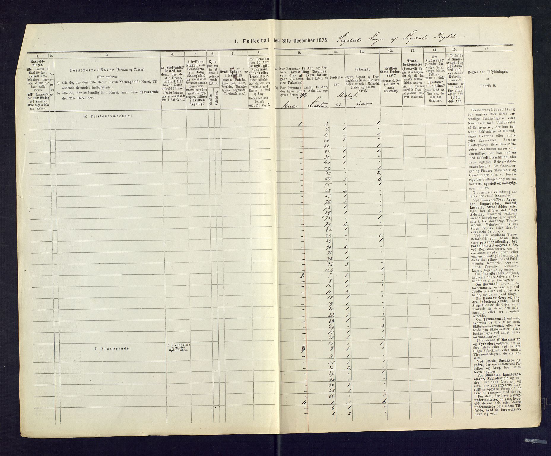 SAKO, 1875 census for 0621P Sigdal, 1875, p. 77