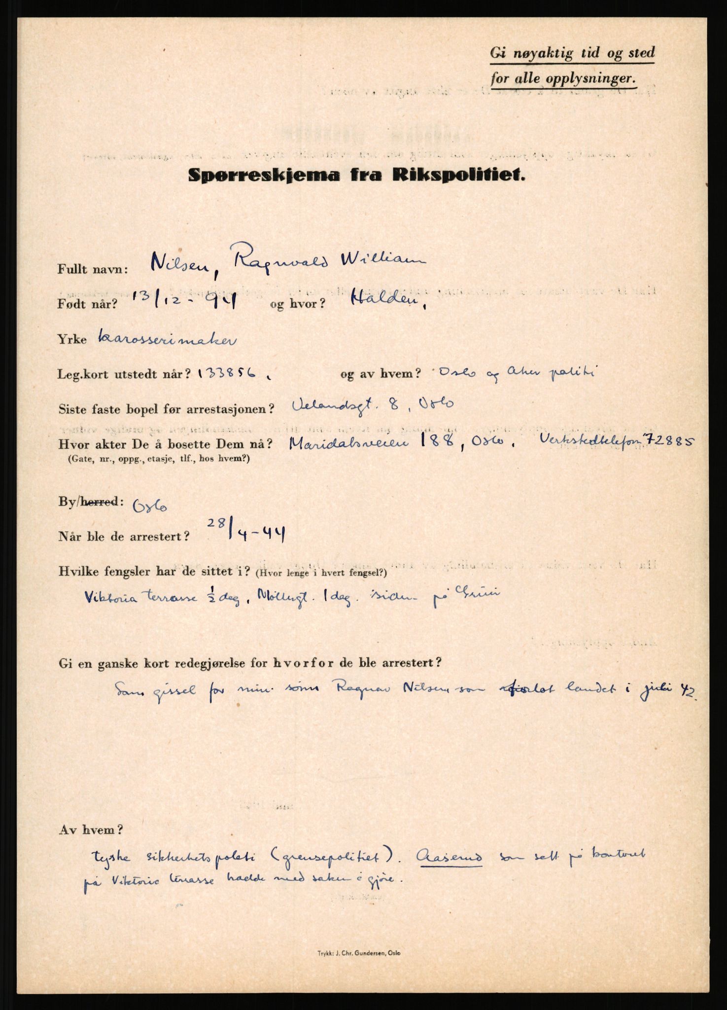 Rikspolitisjefen, AV/RA-S-1560/L/L0012: Mogensen, Øivind - Noraas, Lars, 1940-1945, p. 818