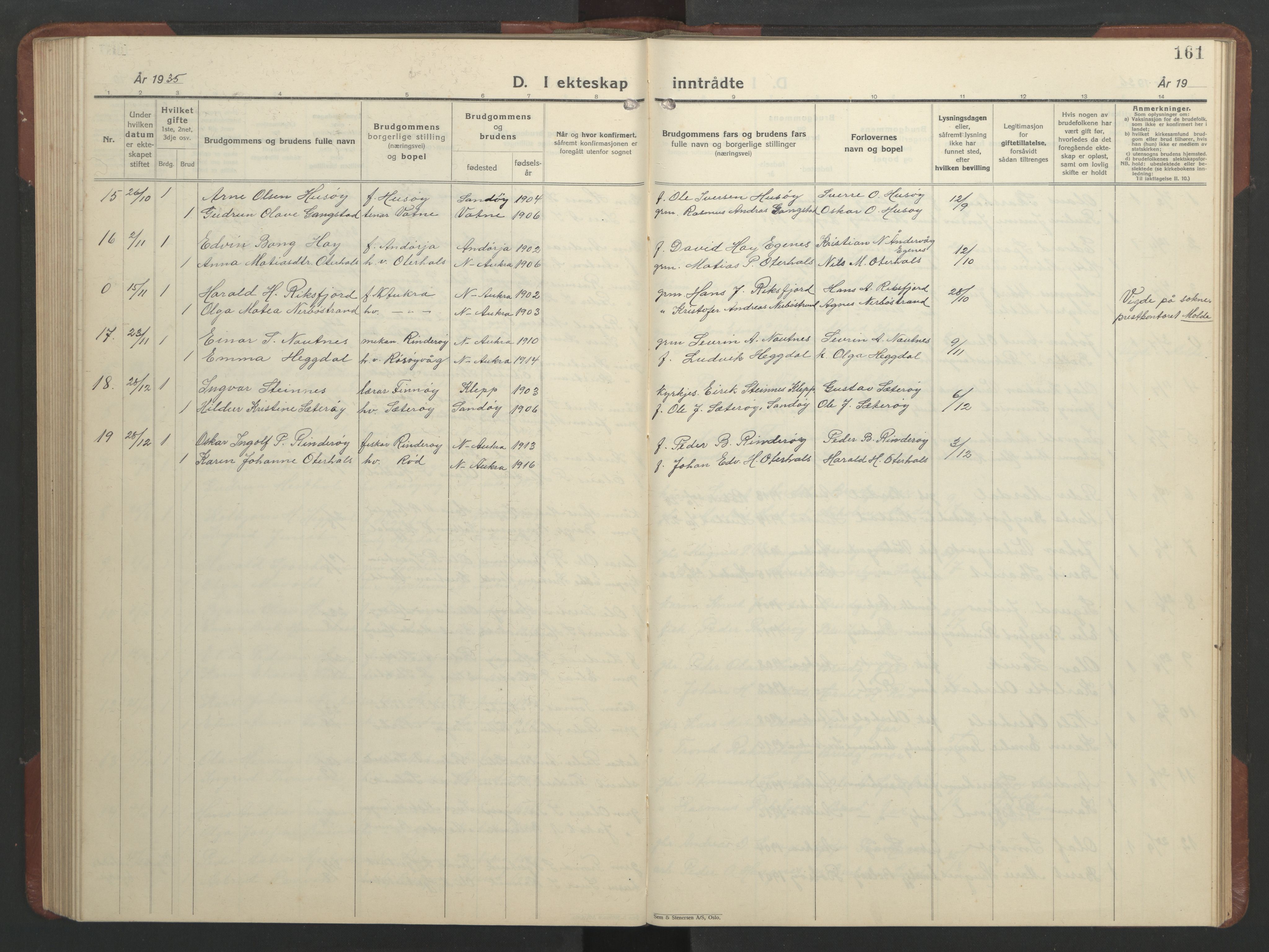 Ministerialprotokoller, klokkerbøker og fødselsregistre - Møre og Romsdal, AV/SAT-A-1454/560/L0726: Parish register (copy) no. 560C03, 1928-1952, p. 161