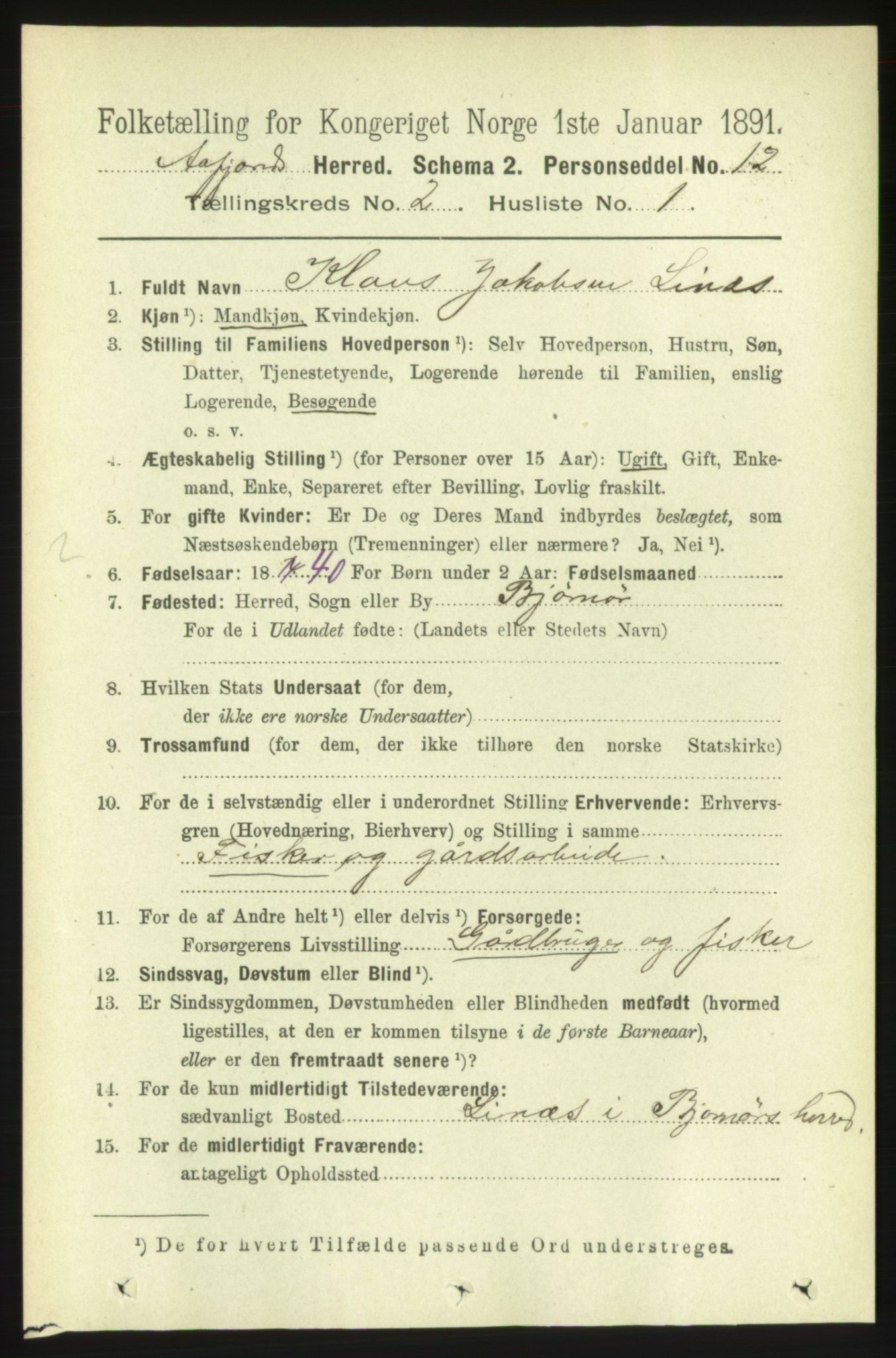 RA, 1891 census for 1630 Åfjord, 1891, p. 388