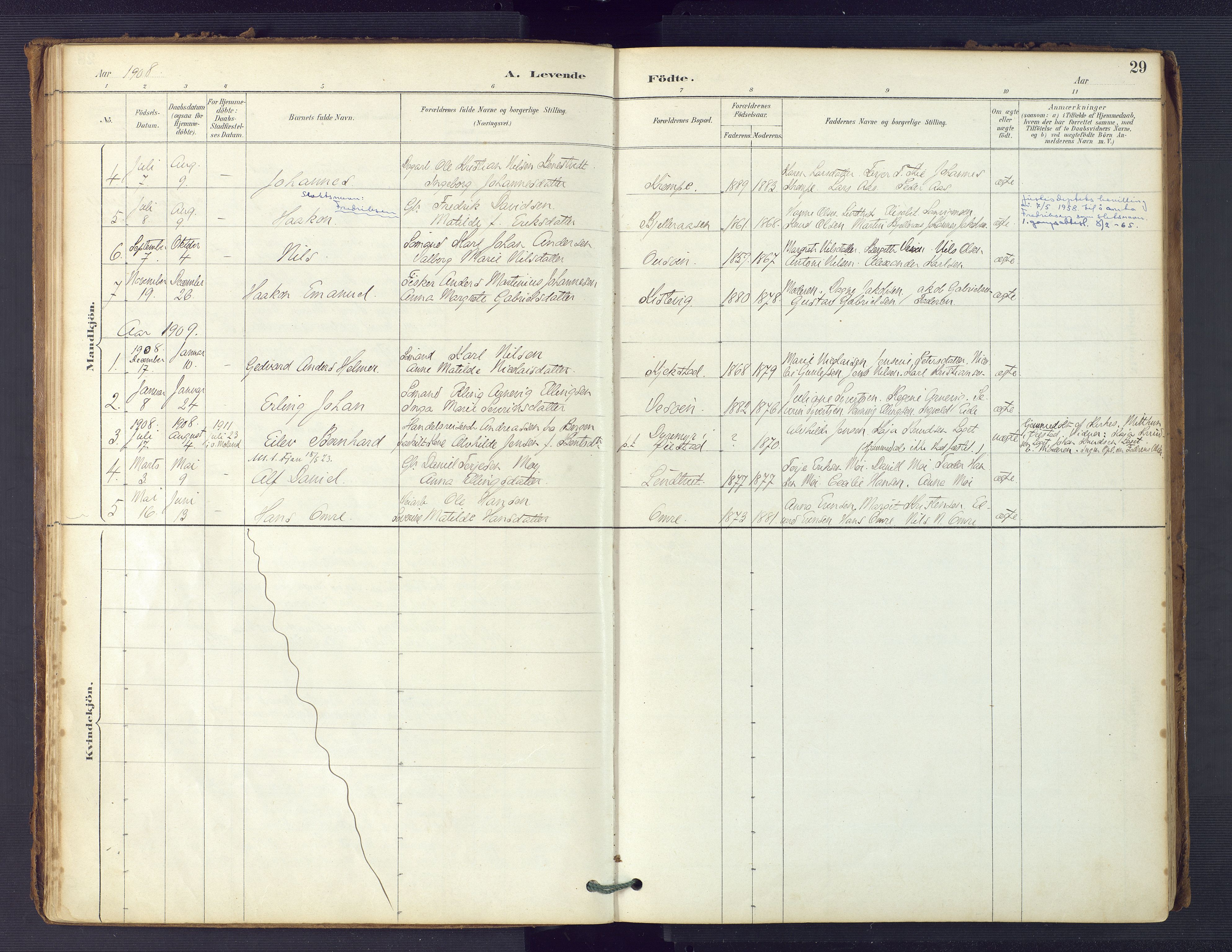 Hommedal sokneprestkontor, SAK/1111-0023/F/Fa/Faa/L0003: Parish register (official) no. A 3, 1885-1916, p. 29