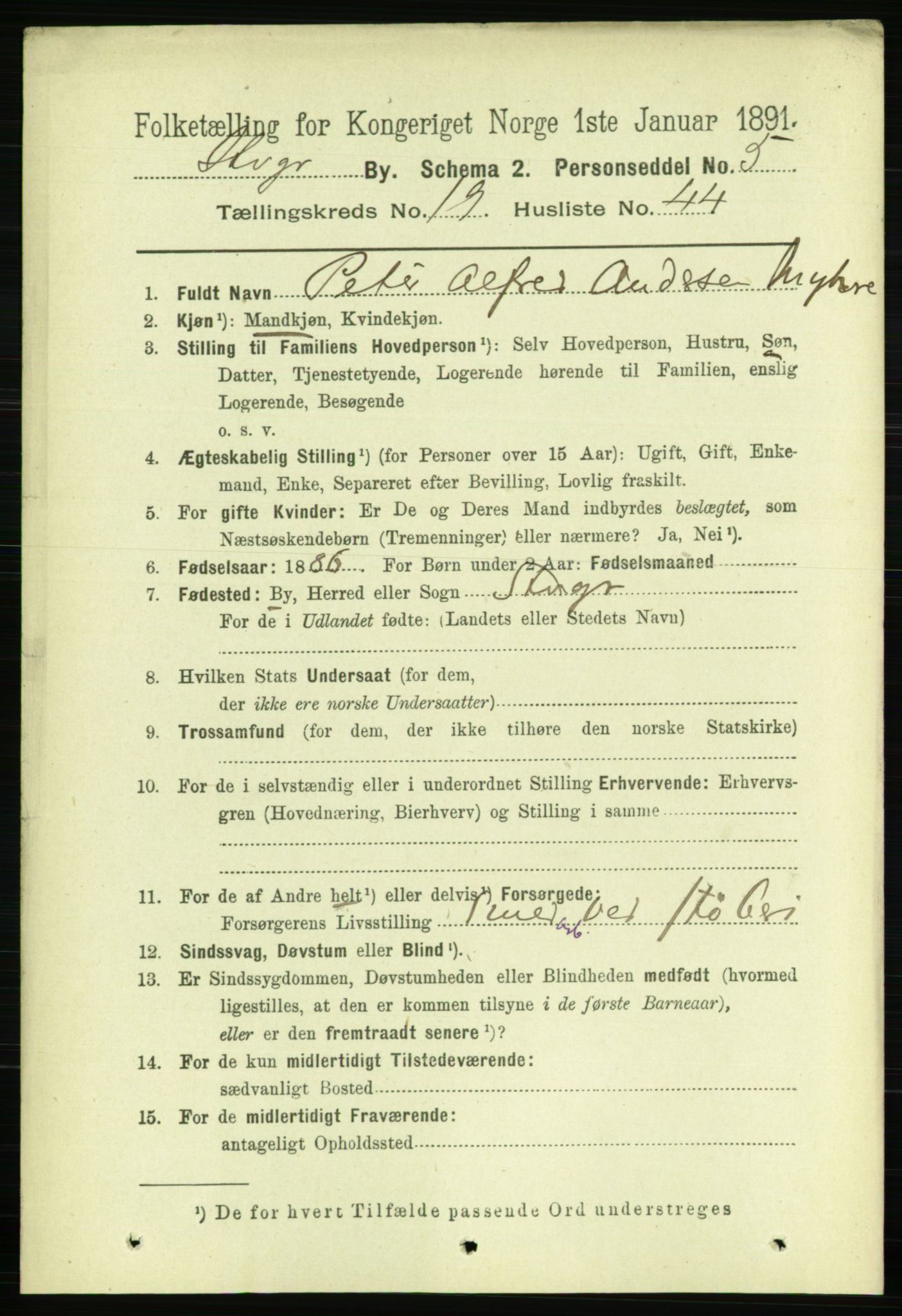 RA, 1891 census for 1103 Stavanger, 1891, p. 22961