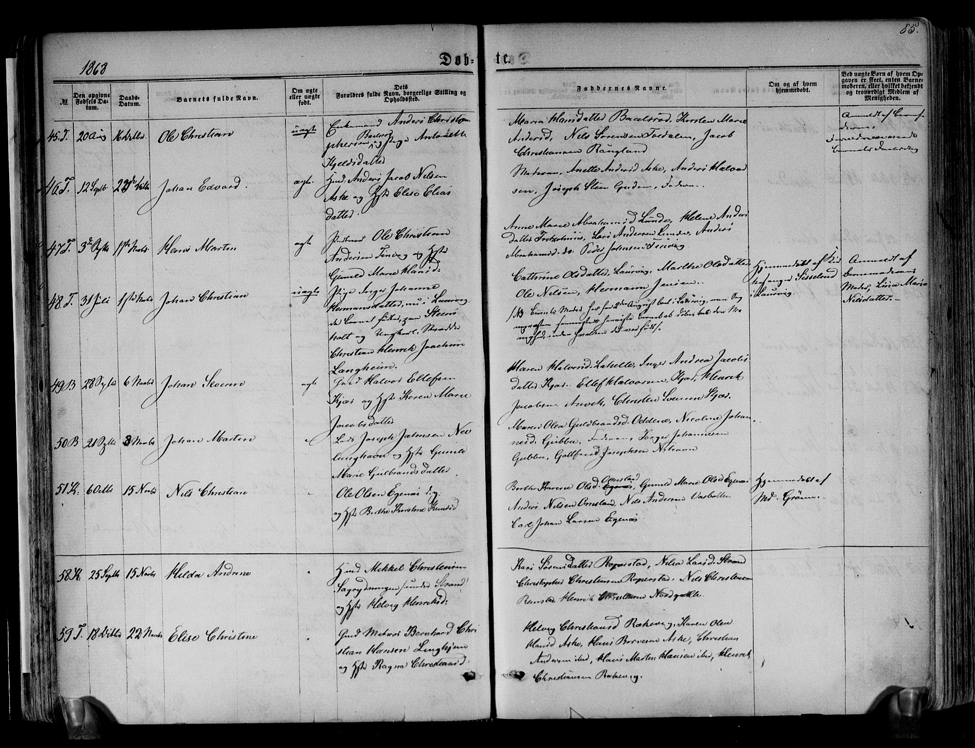 Brunlanes kirkebøker, AV/SAKO-A-342/F/Fa/L0005: Parish register (official) no. I 5, 1862-1877, p. 85