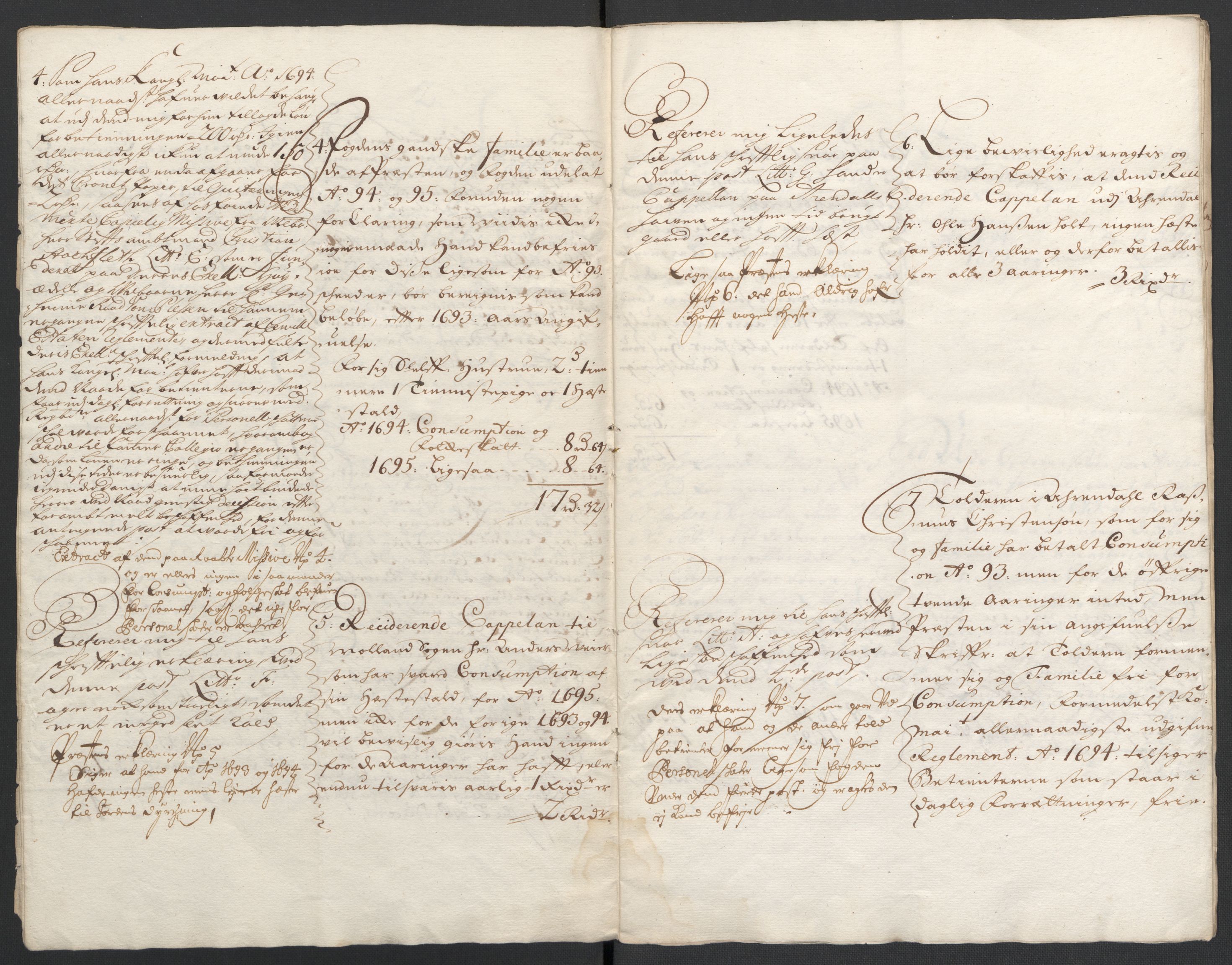 Rentekammeret inntil 1814, Reviderte regnskaper, Fogderegnskap, RA/EA-4092/R39/L2313: Fogderegnskap Nedenes, 1696-1697, p. 214