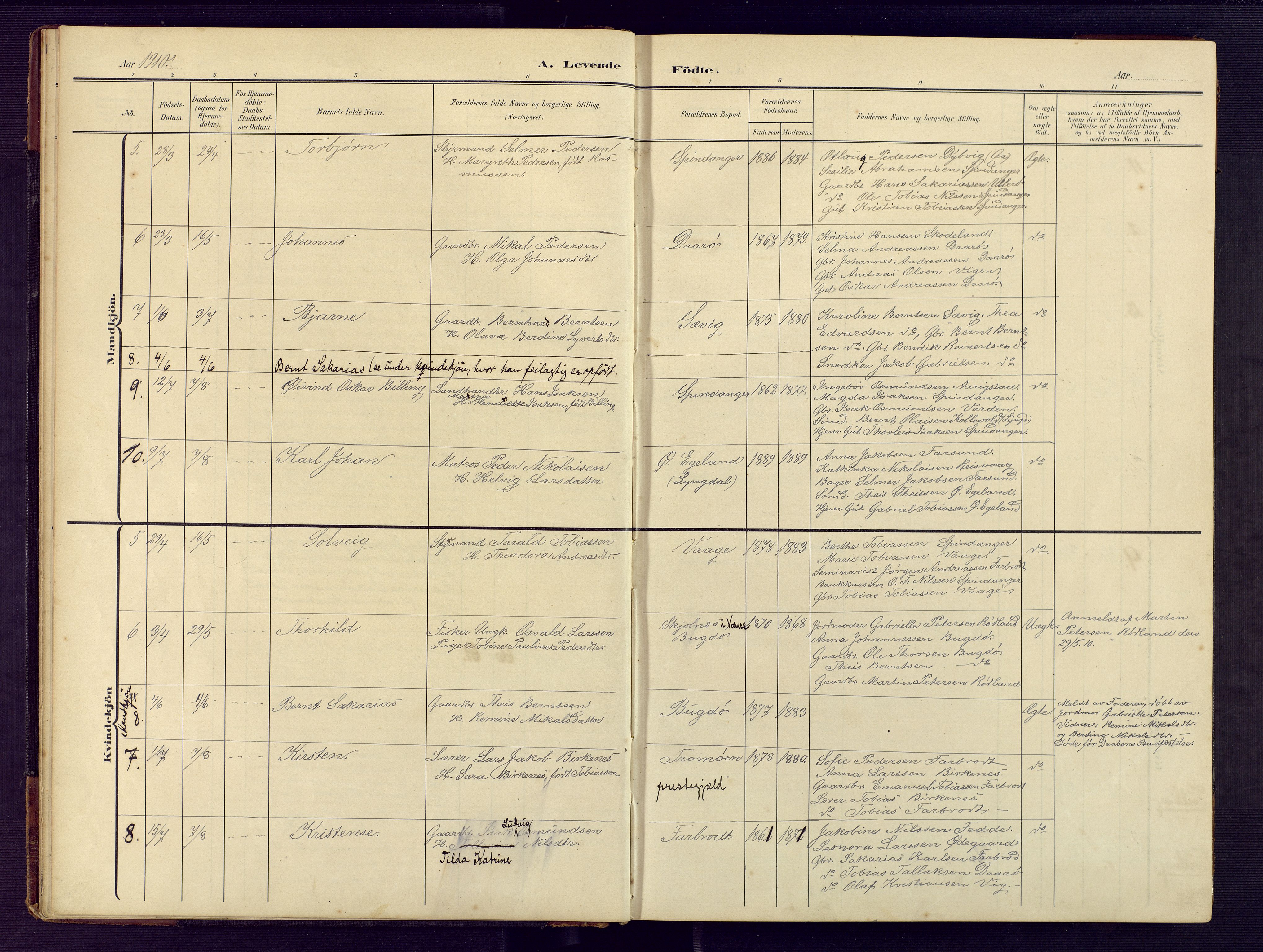 Herad sokneprestkontor, AV/SAK-1111-0018/F/Fb/Fbb/L0005: Parish register (copy) no. B 5, 1908-1949