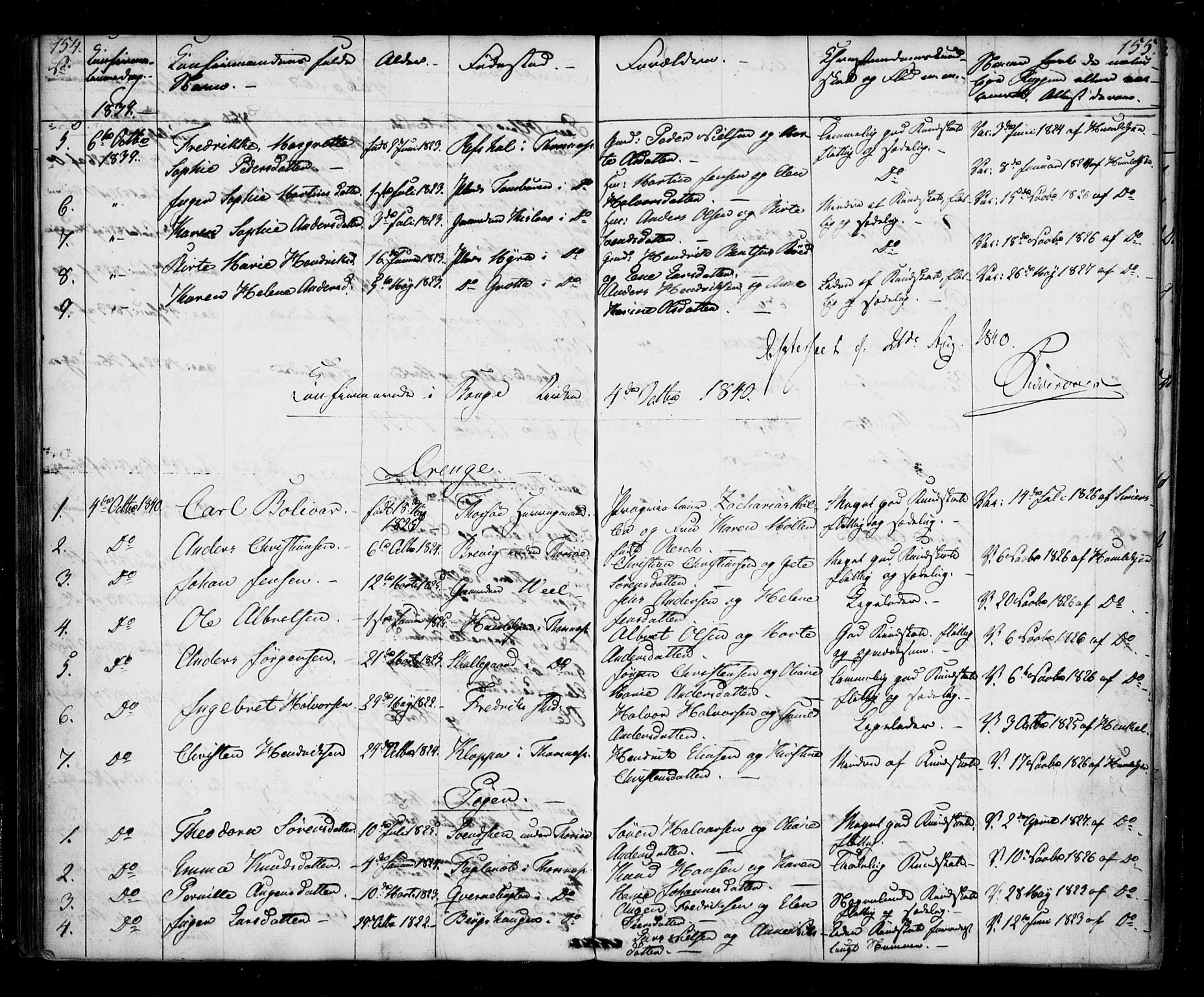 Borge prestekontor Kirkebøker, AV/SAO-A-10903/F/Fb/L0001: Parish register (official) no. II 1, 1836-1852, p. 154-155