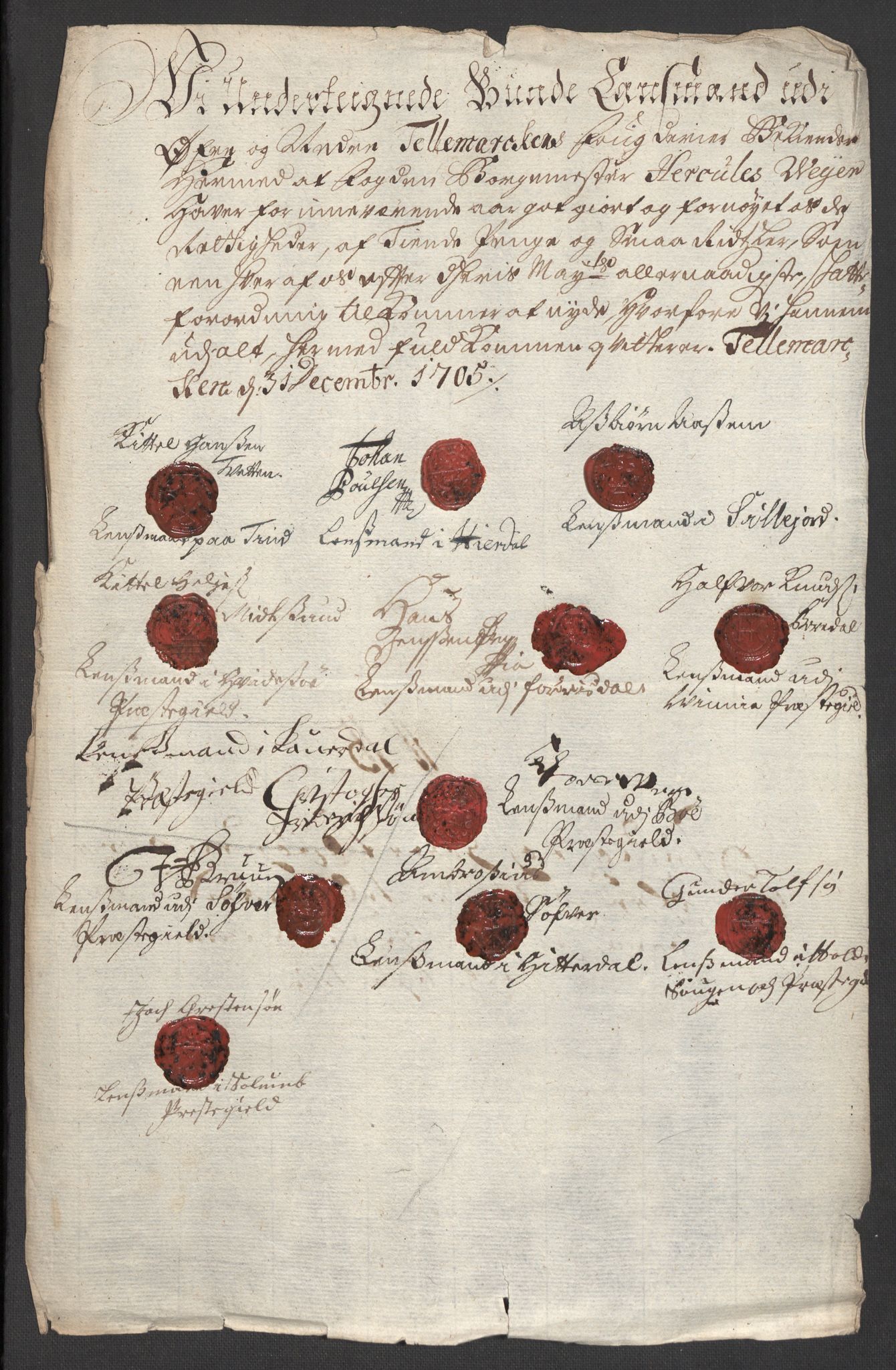 Rentekammeret inntil 1814, Reviderte regnskaper, Fogderegnskap, AV/RA-EA-4092/R36/L2114: Fogderegnskap Øvre og Nedre Telemark og Bamble, 1705, p. 168